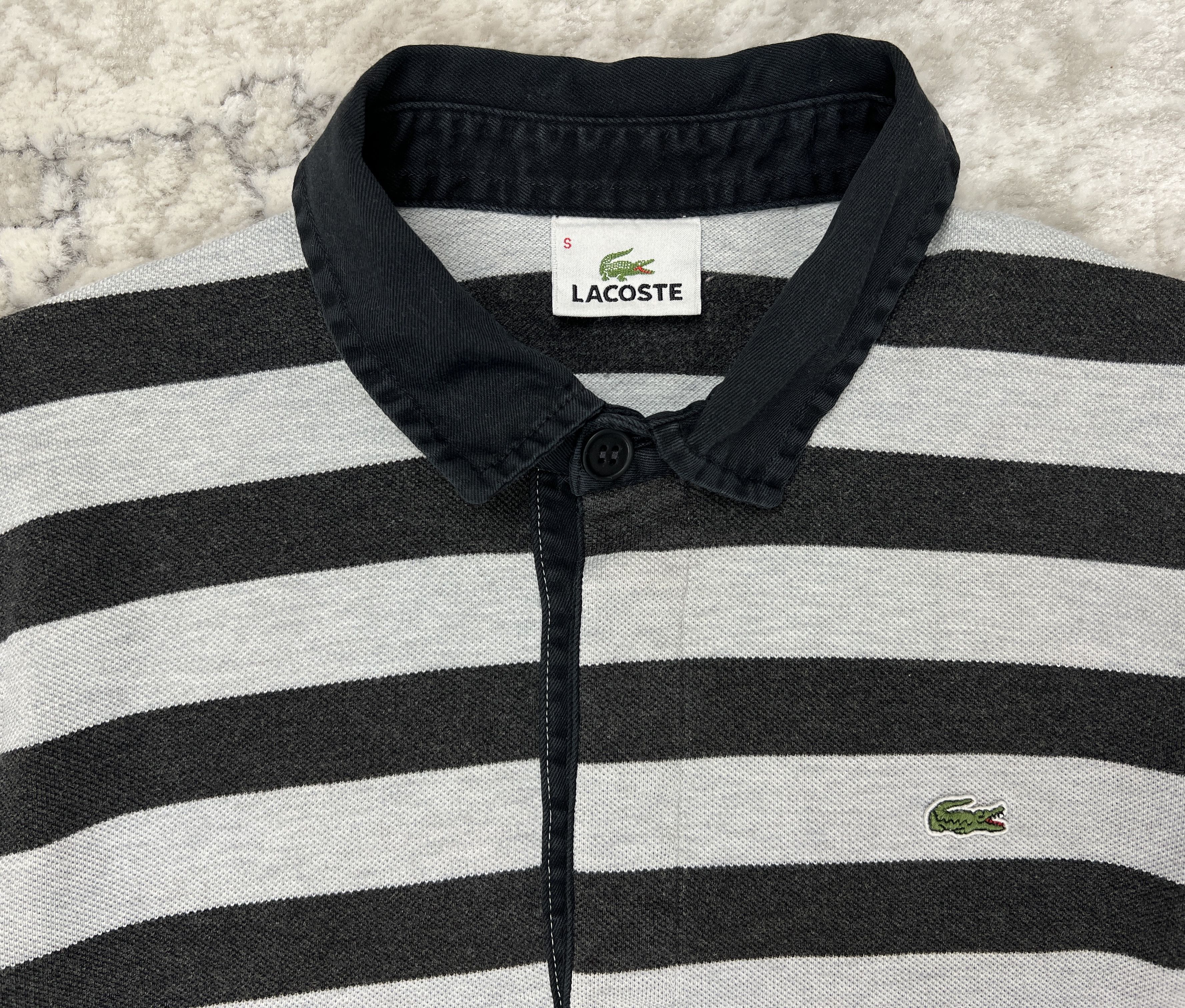 Lacoste Lacoste Striped Long Sleeve Polo Shirt Devanlay Era S Size US S / EU 44-46 / 1 - 2 Thumbnail