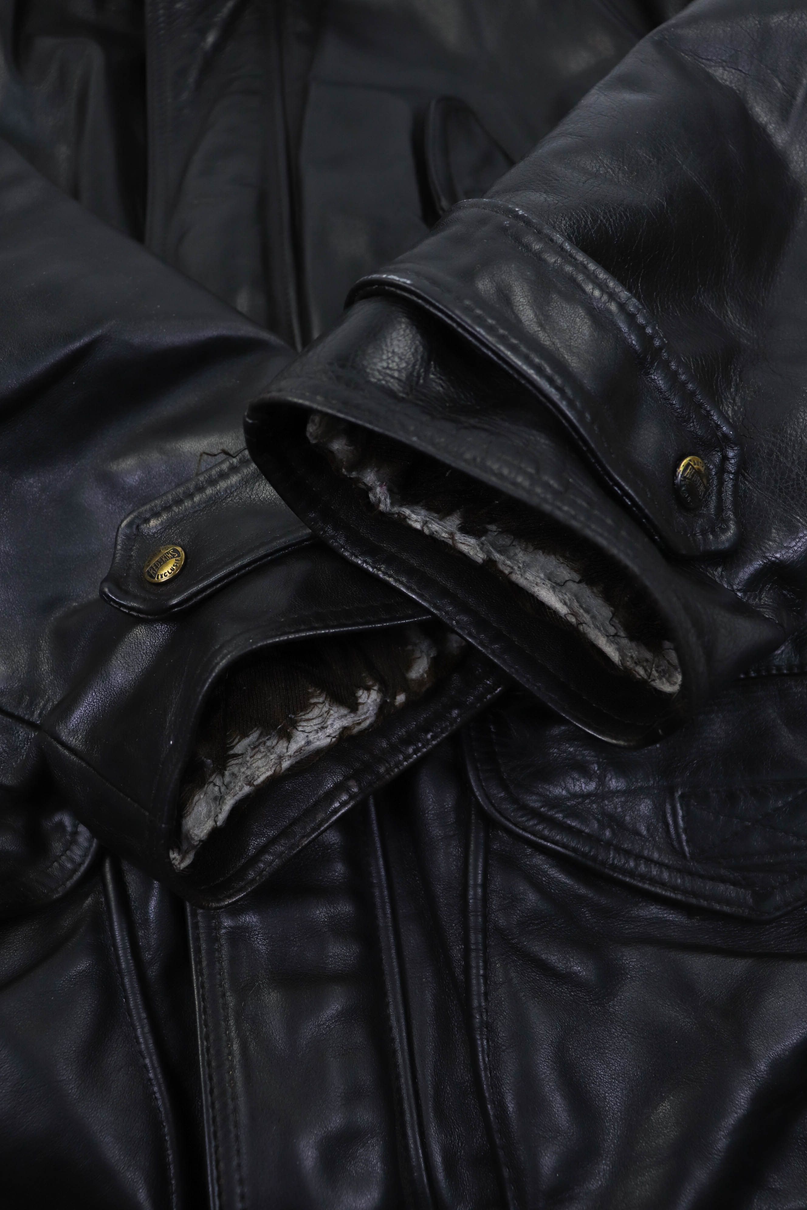 NFL 90s Vintage REDSKINS Black Heavy Leather Jacket Parka Size US L / EU 52-54 / 3 - 19 Thumbnail