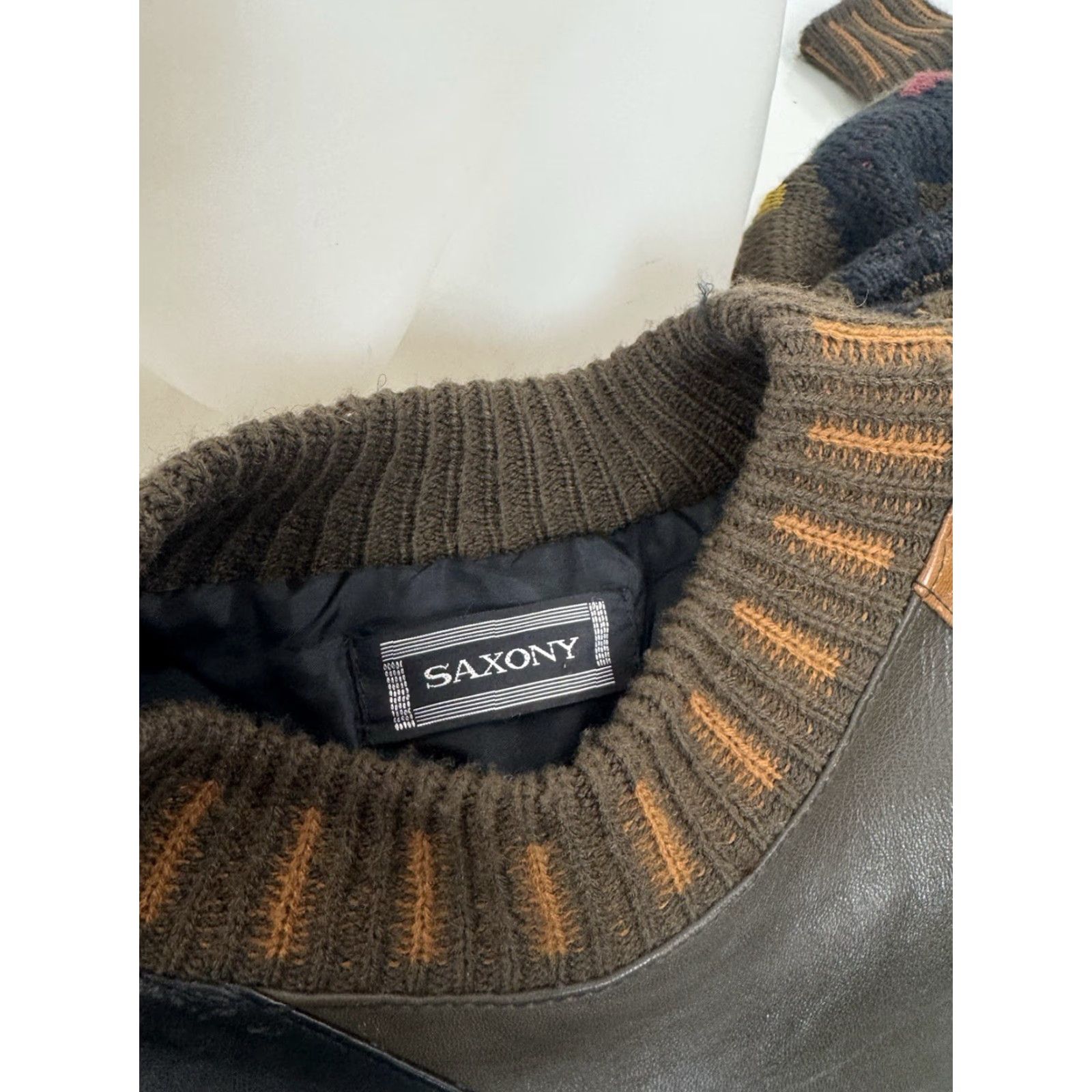 Coogi SAXONY Leather Vintage 90s Mens M Oversized Pullover Sweater Size US M / EU 48-50 / 2 - 4 Thumbnail