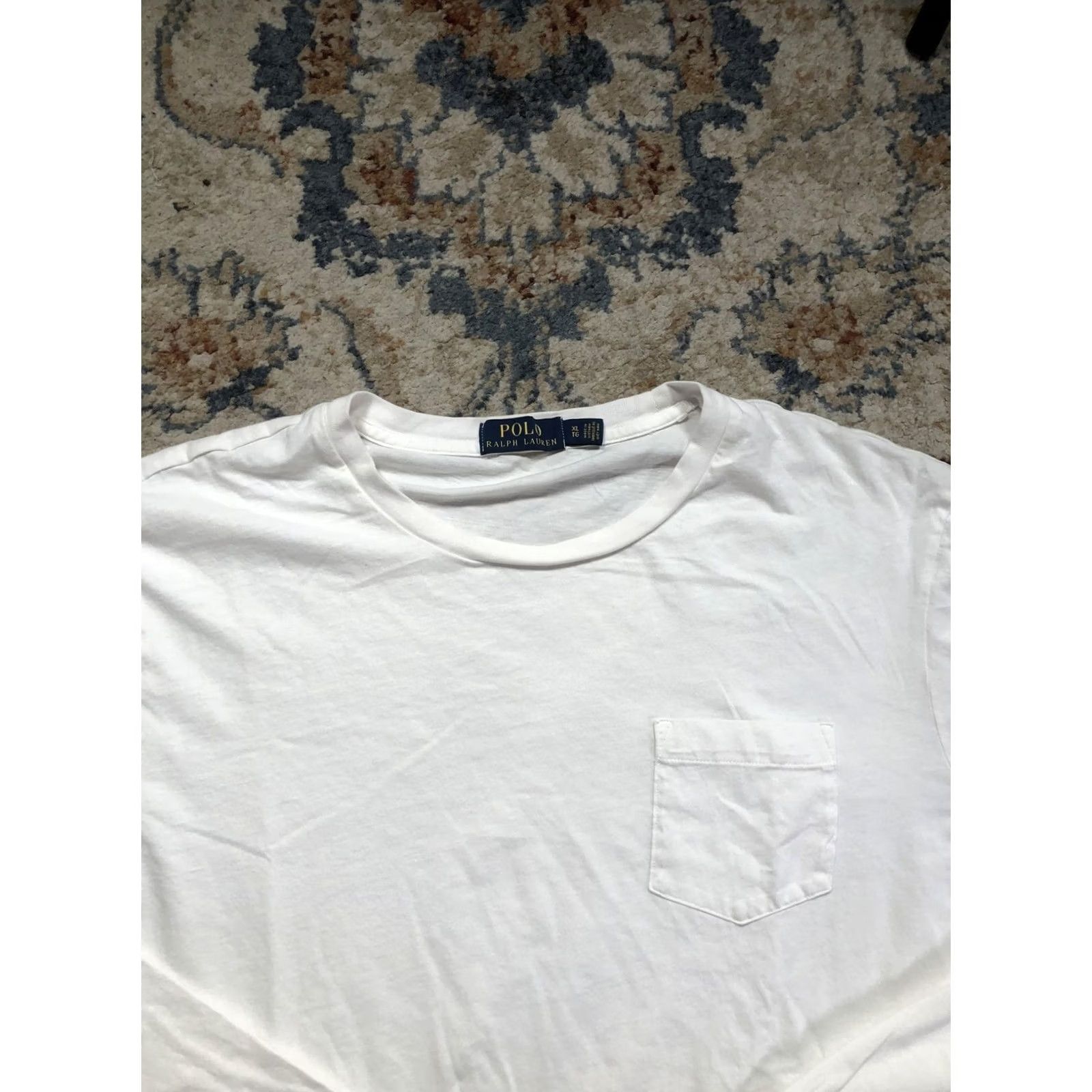 Polo Ralph Lauren Polo Ralph Lauren Shirt Mens XL White Long Sleeve Pocket Tee Pony Logo Crewneck Size US XL / EU 56 / 4 - 2 Thumbnail