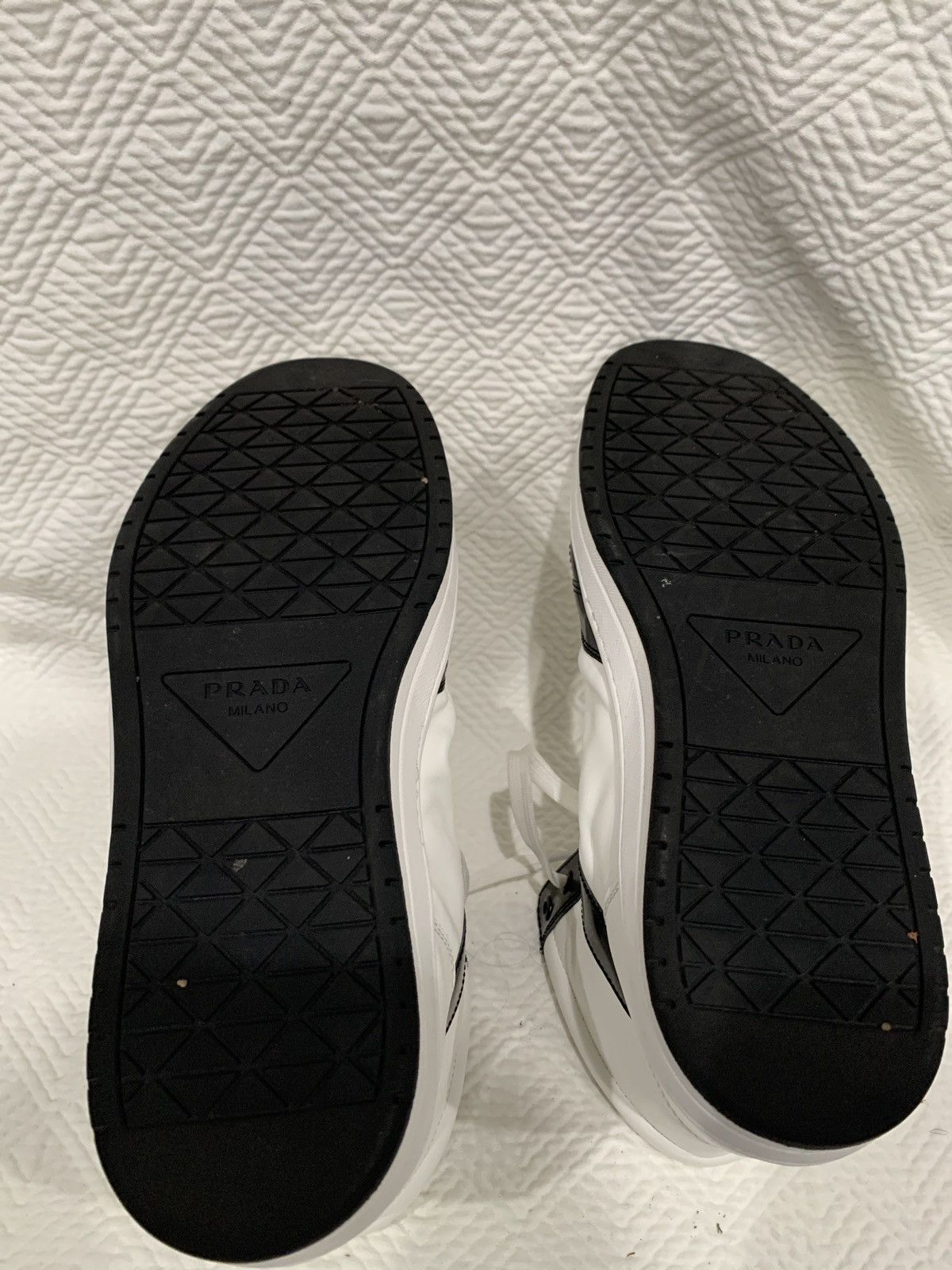 Prada Prada Milano High Top Sneakers black and white Size US 10 / EU 43 - 2 Thumbnail