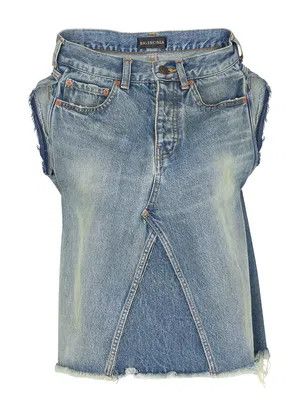 Balenciaga o1y0625 Denim Top in Blue Size S / US 4 / IT 40 - 1 Thumbnail