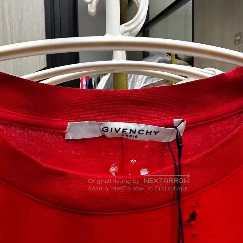 Givenchy Givenchy Red Ripped Short-Sleeve Shirt OS XS Size Size US XL / EU 56 / 4 - 2 Thumbnail