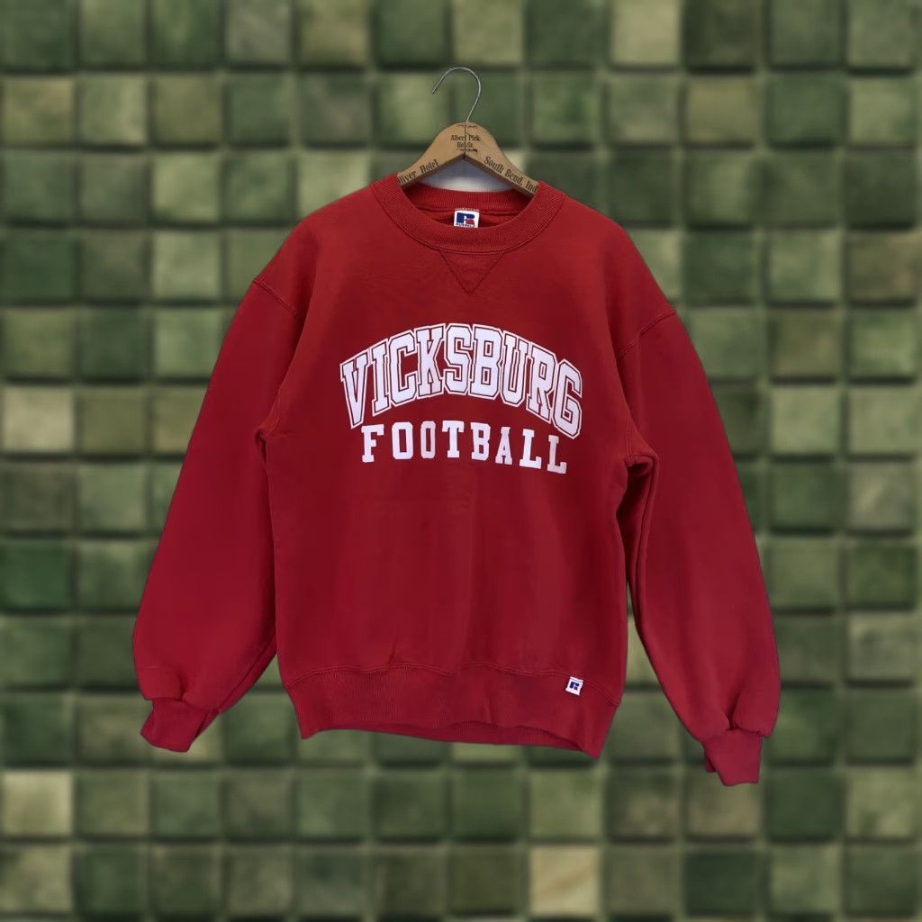 Russell Athletic VINTAGE Russell Athletic Football Sweatshirt Mens Crew Neck Red 1980-90s M Size US M / EU 48-50 / 2 - 1 Thumbnail