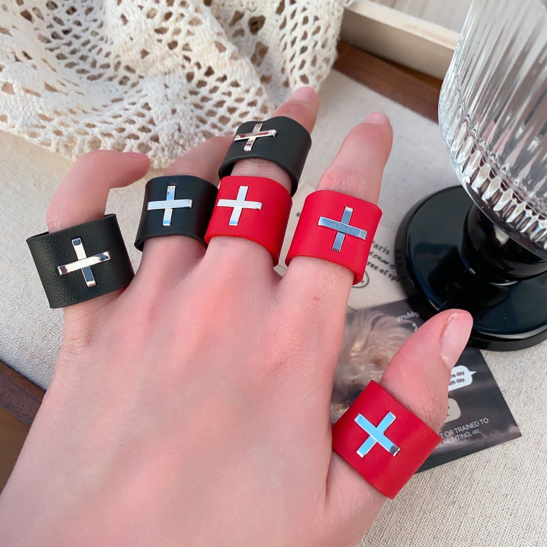 Jewelry Cross Hip-hop Jewelry Rings Open Chrome Ring (Size 7-13) Size ONE SIZE - 1 Thumbnail