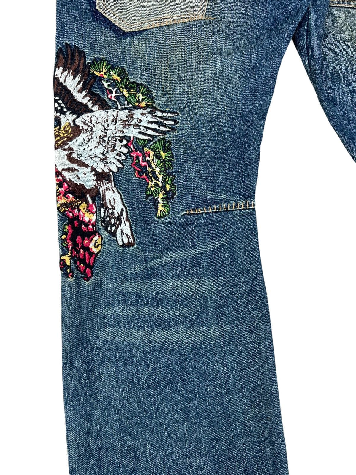 Vintage Dirty Mud Japan Brand Rips Eagle Embroidery Distress Jeans Size US 31 - 14 Thumbnail