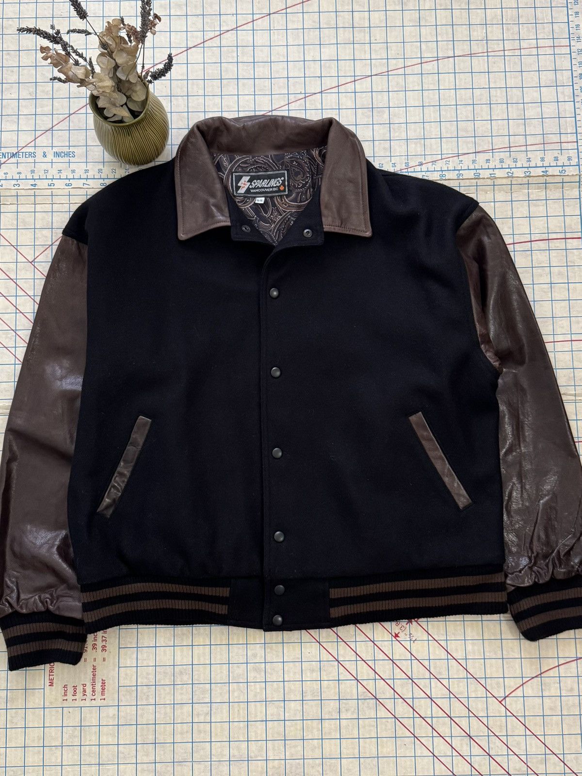 Vintage Vintage Sparlings Leather and Wool Bomber Jacket Mens XL Size US XL / EU 56 / 4 - 2 Thumbnail