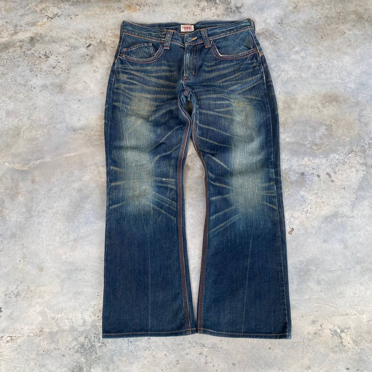 Edwin × Vintage FLARE EDWIN EXCLUSIVE GHOST CLAWMARK BUCKLE BACK BJ03-42 Size US 34 / EU 50 - 1 Thumbnail