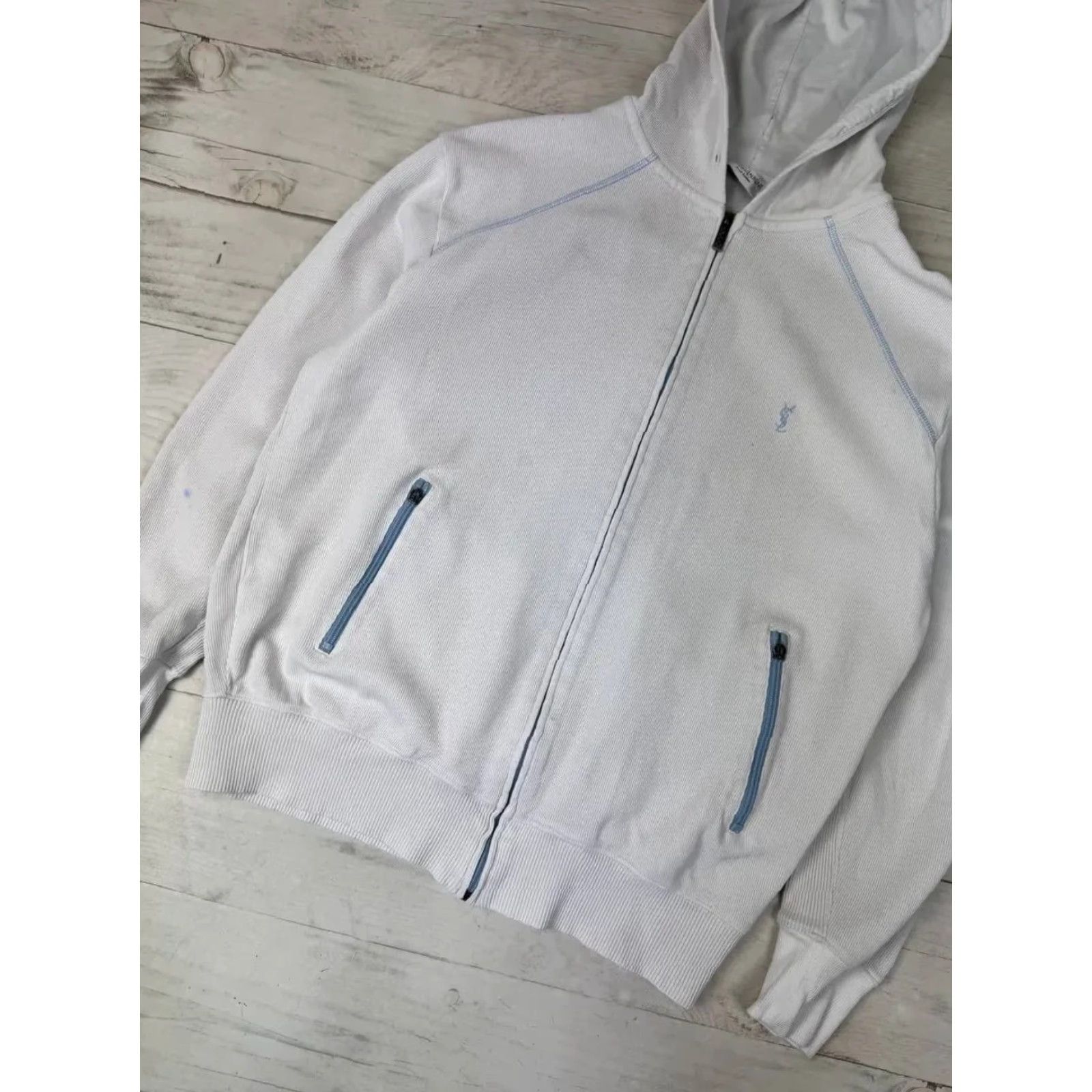 Yves Saint Laurent YSL Zip Up Hoodie Men SZ S White Shirt Hoodie Logo Size US S / EU 44-46 / 1 - 3 Thumbnail
