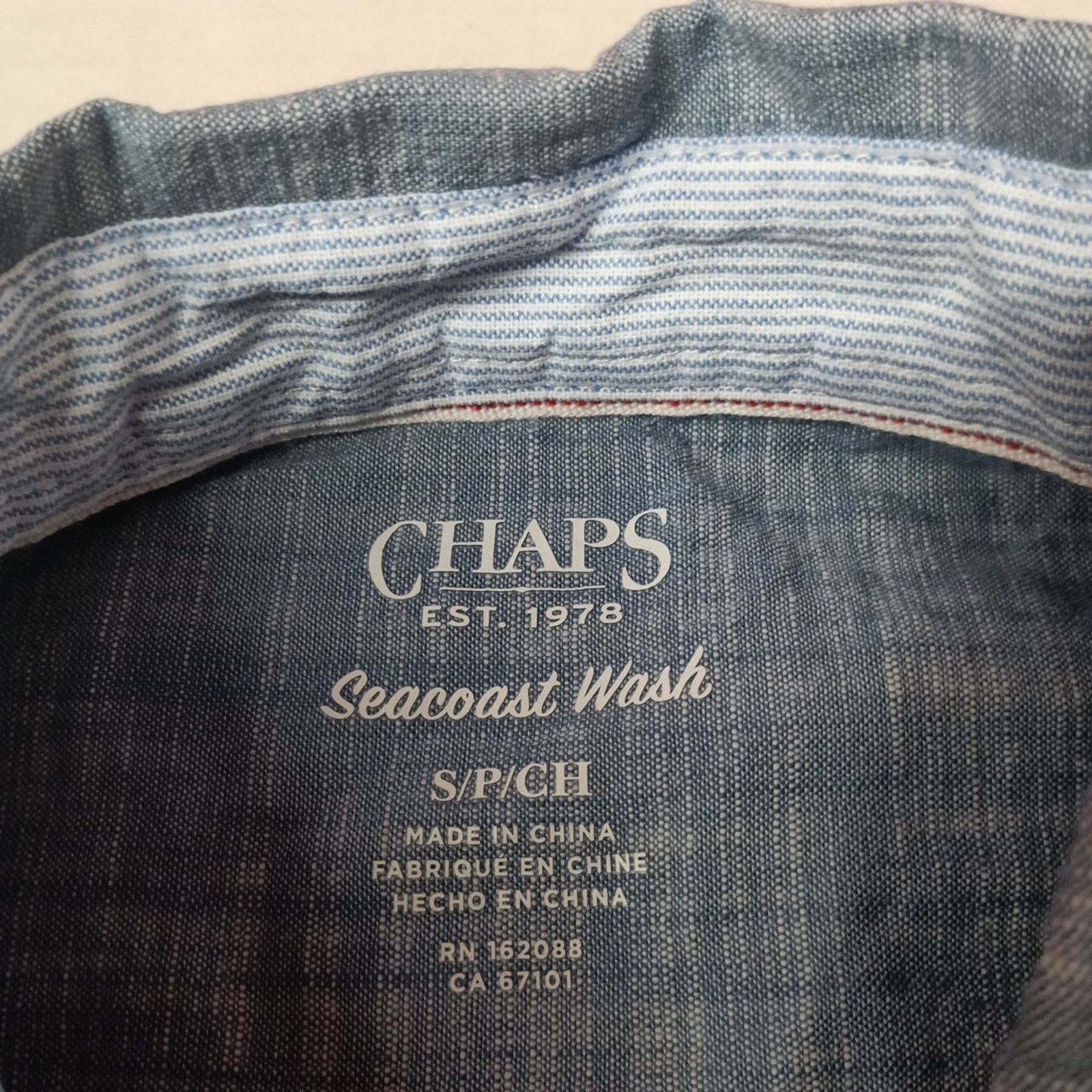 Chaps Chaps Seacoast Wash Chambray Woven Shirt Men's S Blue Shadow Size US S / EU 44-46 / 1 - 3 Thumbnail
