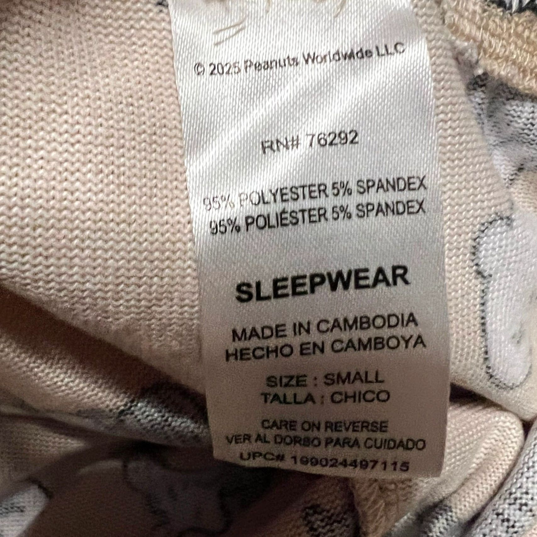 Peanuts VINTAGE Peanuts Pajamas Womens Small Snoopy Sleeping Shirt Pants Brown Size S / US 4 / IT 40 - 5 Thumbnail