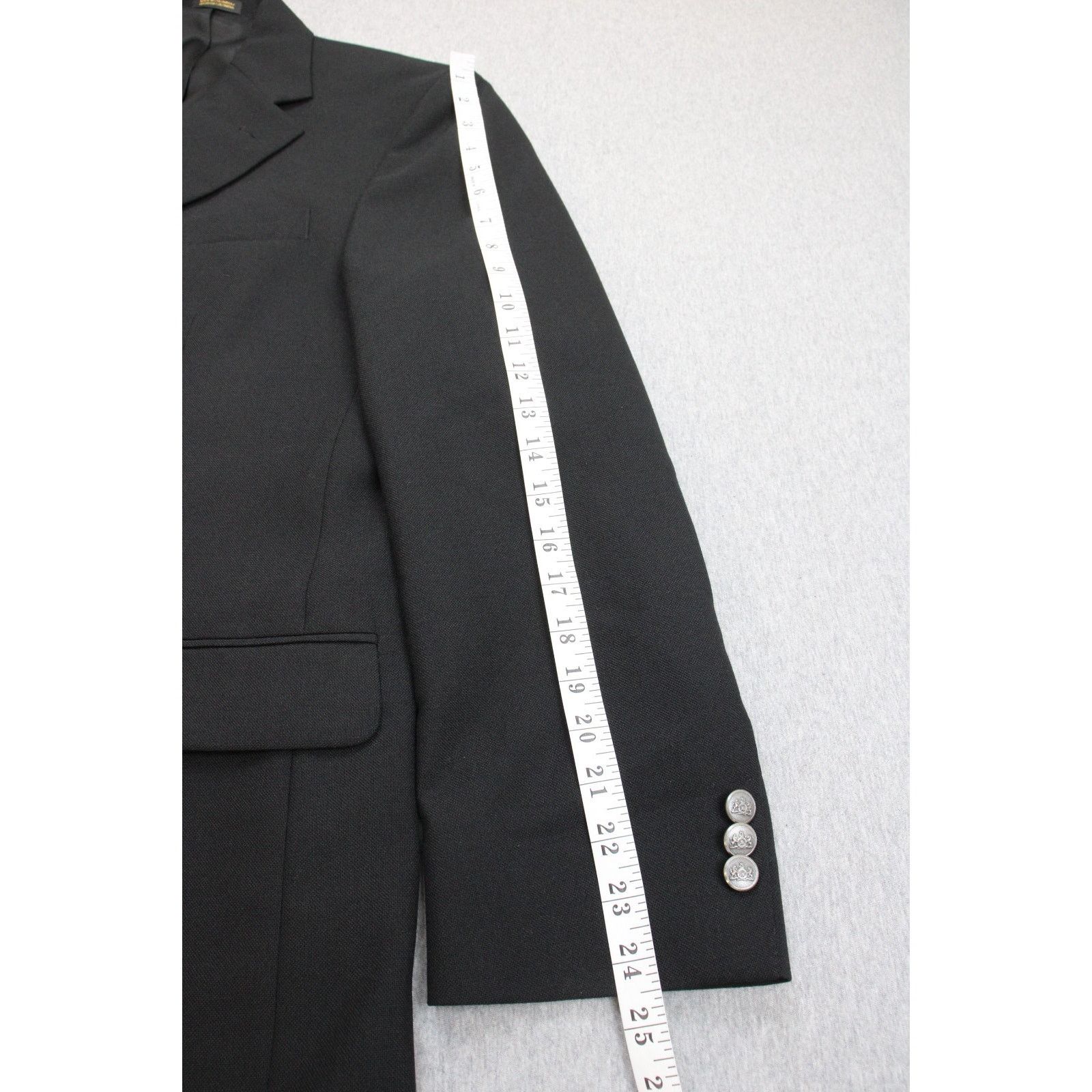 Stafford Stafford Blazer Mens Size 40R Black Notch Lapel 2 Button Size 40R - 9 Thumbnail