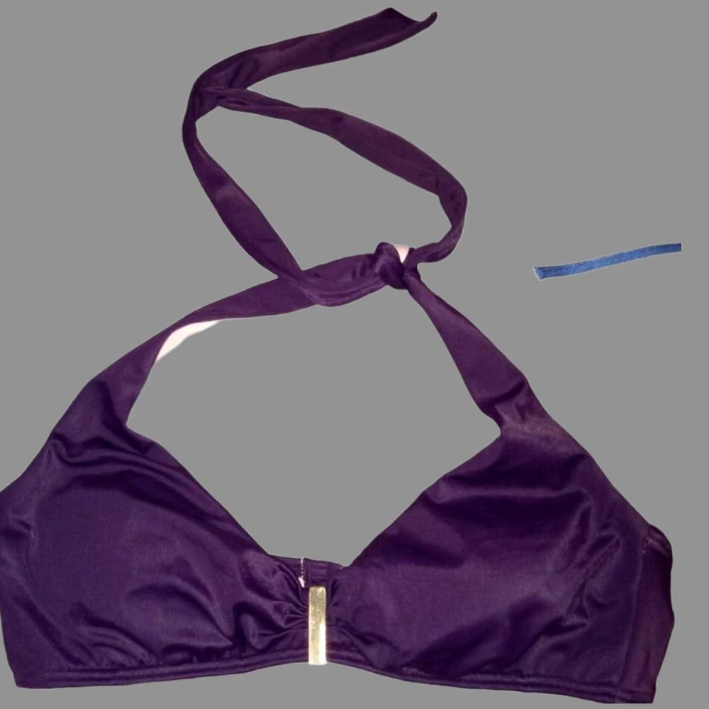 Victoria's Secret Victoria's Secret Swim Bikini Top S Purple Bandeau Halter Women Small Shimmer 34C Size S Purple Mens? Size S / US 4 / IT 40 - 1 Thumbnail