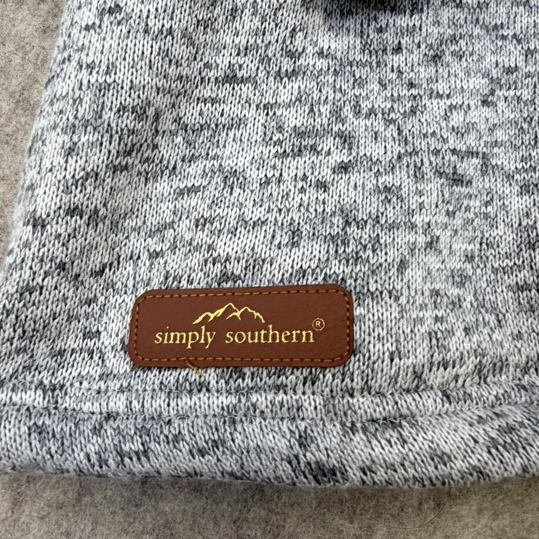 Vintage Simply Southern Sweater Womens Large Red Plaid Gray Quarter Zip Pullover Size L / US 10 / IT 46 - 4 Thumbnail