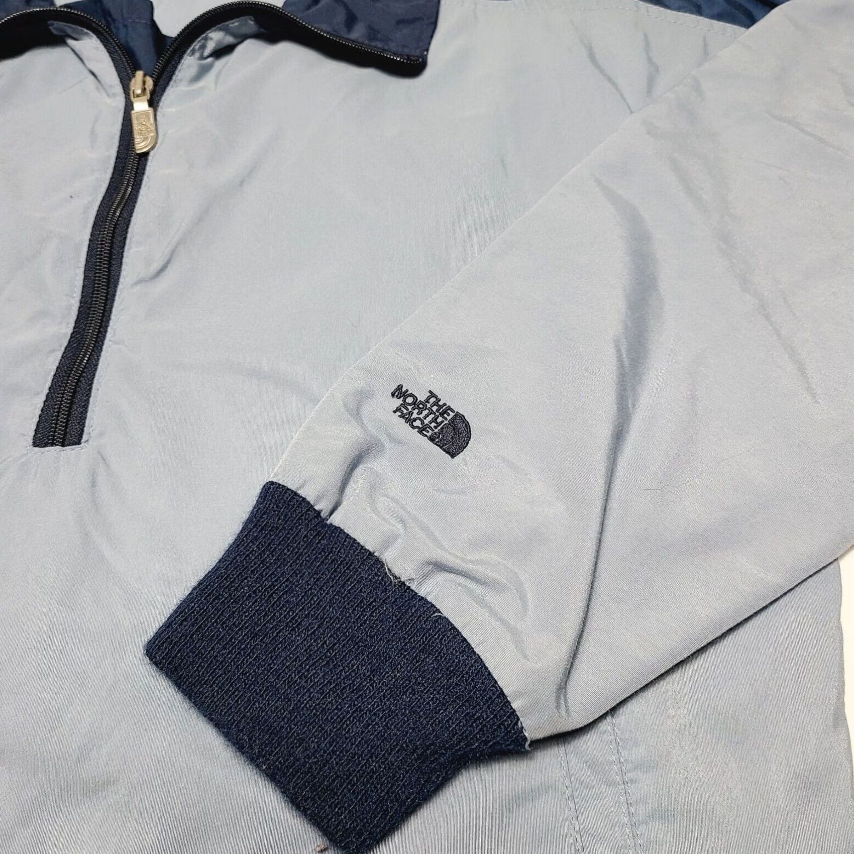 The North Face VINTAGE The North Face Windbreaker Jacket 1/2 Zip Ladies Size 12 USA Blue Windbreaker 80s Style Navy logo Embroidered Nylon Zip USA 1/2 Zip Women 12 Size XL / US 12-14 / IT 48-50 - 2 Thumbnail