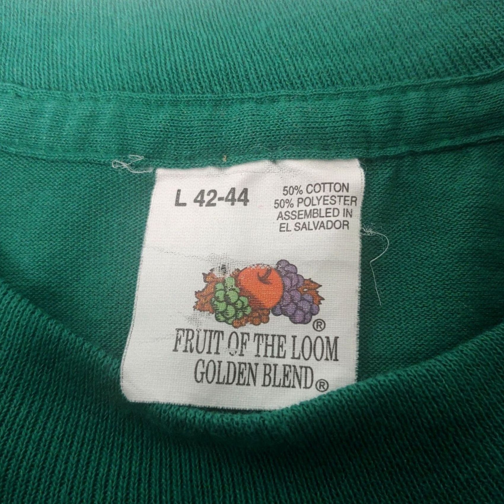 Fruit Of The Loom VINTAGE Fruit of the Loom Golden Blend Pocket T Shirt L Emerald Green 90s Mens Size US L / EU 52-54 / 3 - 2 Thumbnail