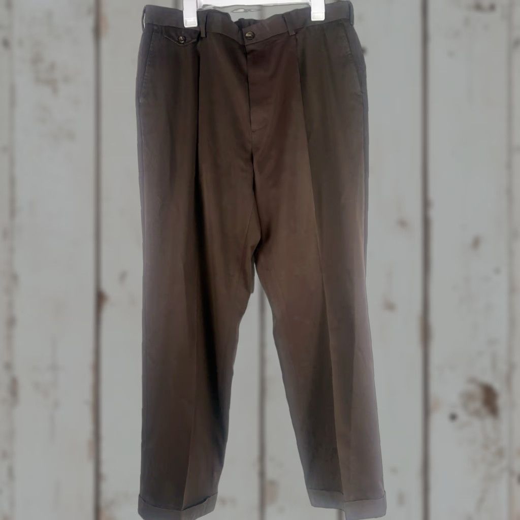 Brooks Brothers Brooks Brothers Brown Pleated Cuffed Dress Pants Men’s Size 38X32 Size US 38 / EU 54 - 1 Thumbnail
