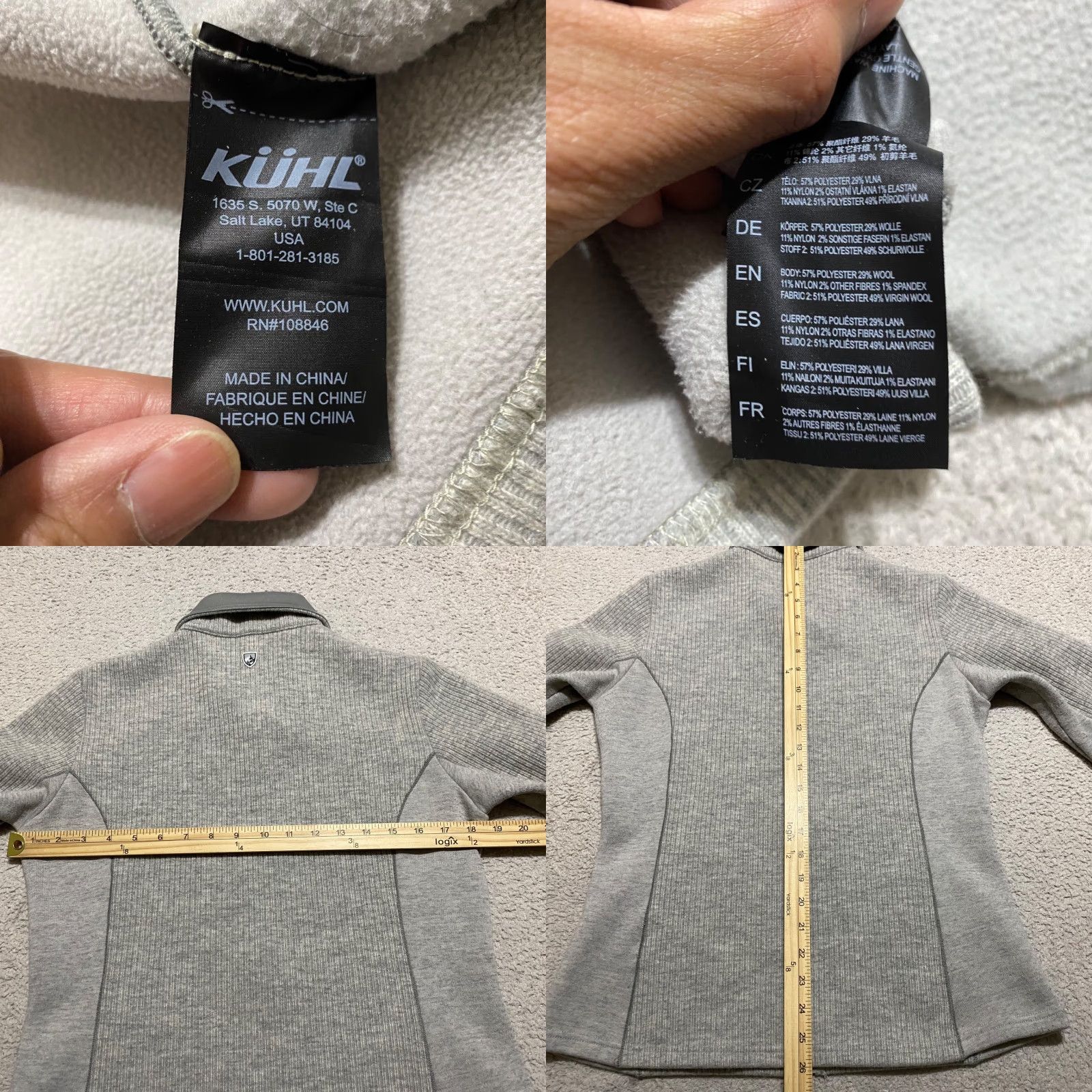 Vintage Kuhl Womens Medium Sweater Jacket Light Gray Full Zip Long Sleeve Wool Blend Jacket Womens M Gray All Seasons Casual Outdoor Size M / US 6-8 / IT 42-44 - 8 Thumbnail