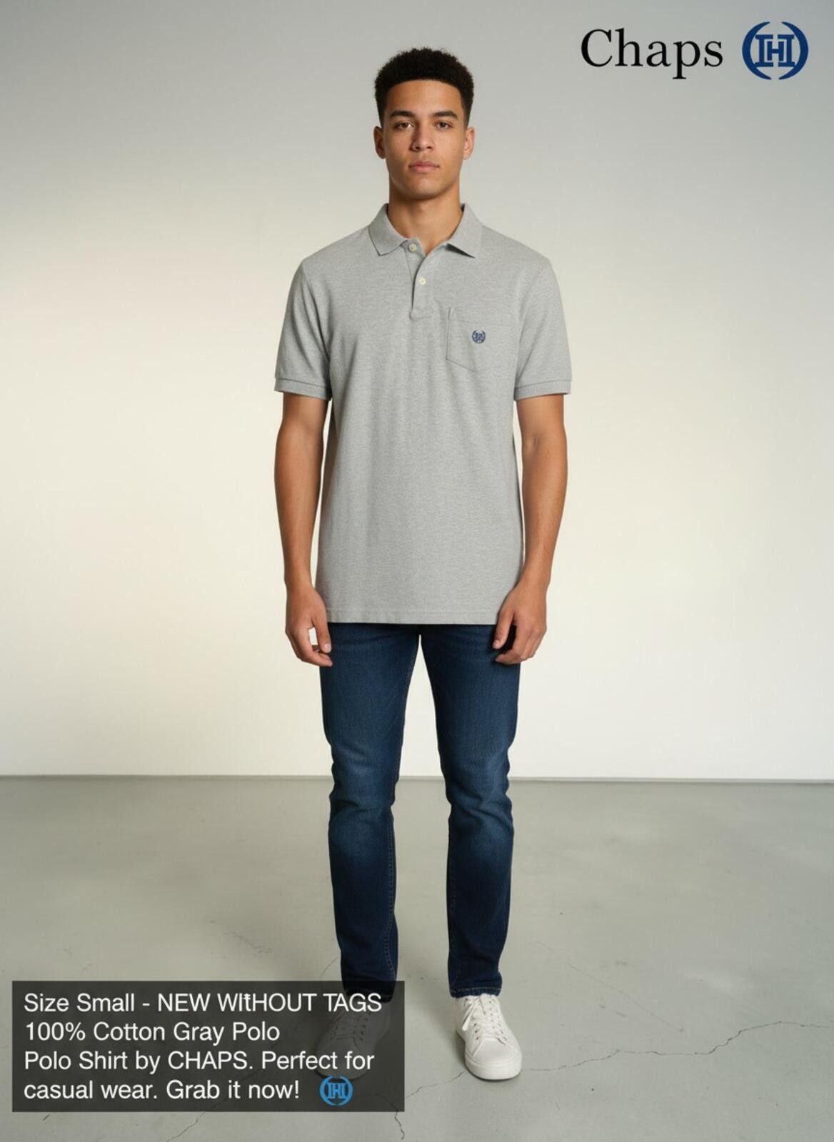 Chaps Chaps Gray Cotton Polo Shirt Size Small Size US S / EU 44-46 / 1 - 1 Thumbnail