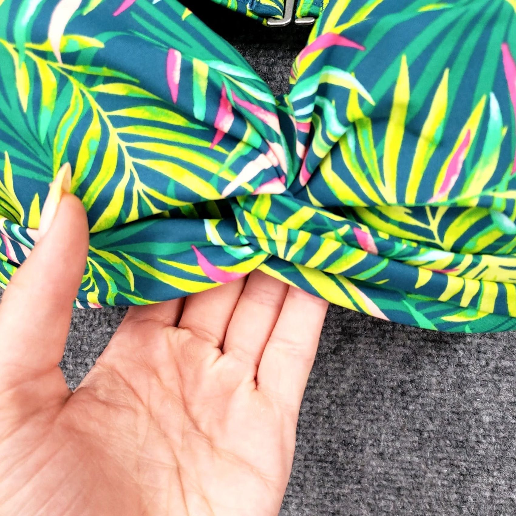 Lands' End Lands' End Bikini Top Women Green Underwired Spaghetti Strap Floral Palm Hawaiian Swimsuit 4 XS? Size S / US 4 / IT 40 - 2 Thumbnail