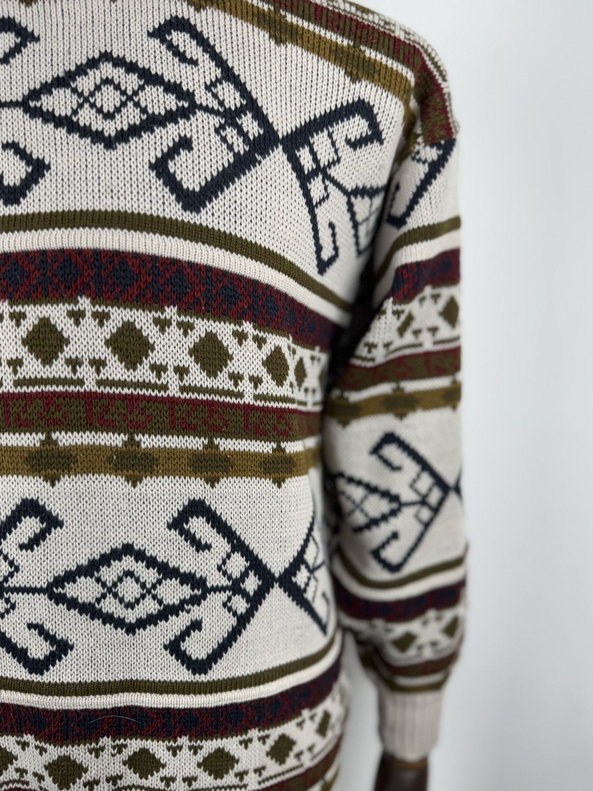 Japanese Brand × Vintage Vintage Evolution Acrylic Retro 90’ Sweater Abstract Jumper Size US M / EU 48-50 / 2 - 4 Thumbnail