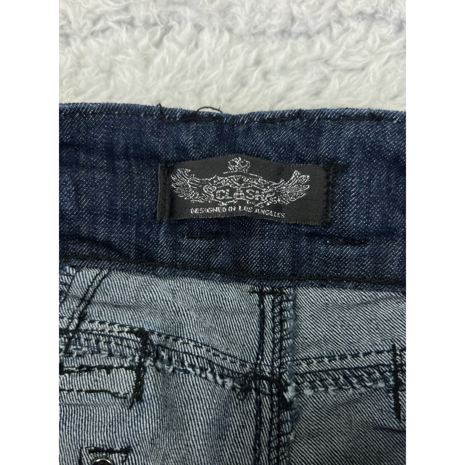 Denime Clash Jeans Womens City Preppy 5-Pocket Denim Dark Blue Skinny Low Rise 29x30 Regular Size 9 Slim Stretch Cotton Size 30" / US 8 / IT 44 - 6 Thumbnail