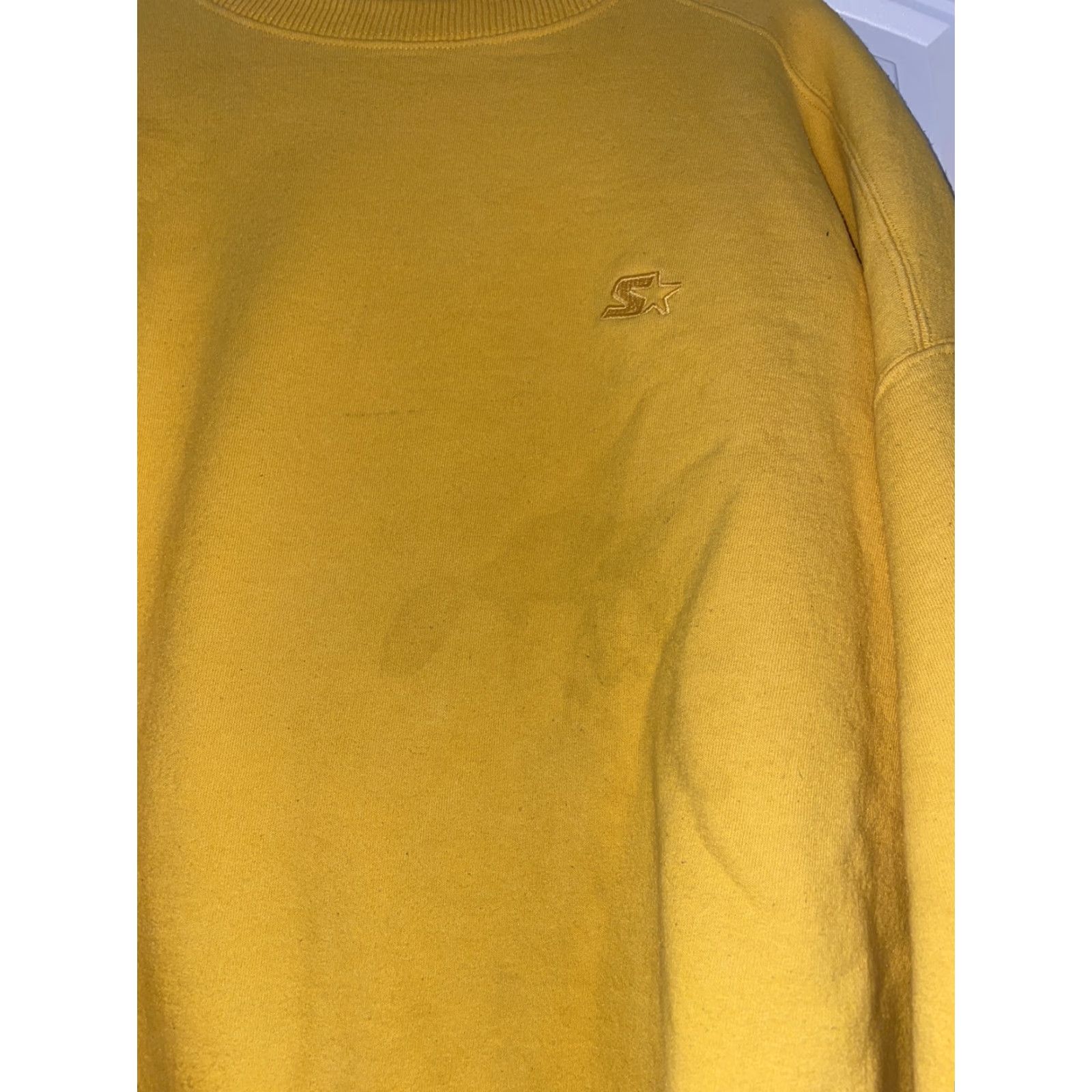 Starter VINTAGE STARTER Bright Yellow Crewneck Heavy Sweatshirt XL Men’s Sweatshirt Pullover 90s Logo Embroidered Fleece Jacket Size US XL / EU 56 / 4 - 2 Thumbnail
