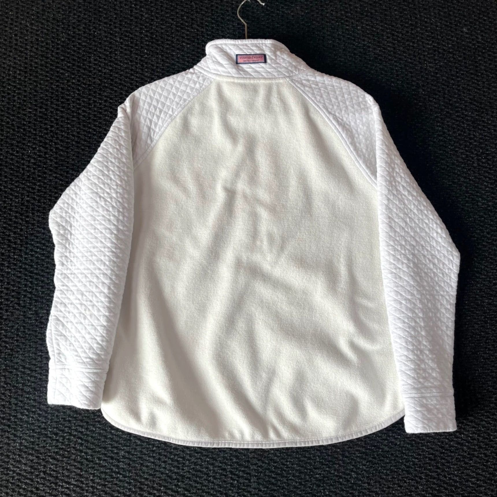 Vineyard Vines Vineyard Vines Womens Small White Fleece Quilted Sleeve Quarter Zip Pullover Size S / US 4 / IT 40 - 5 Thumbnail