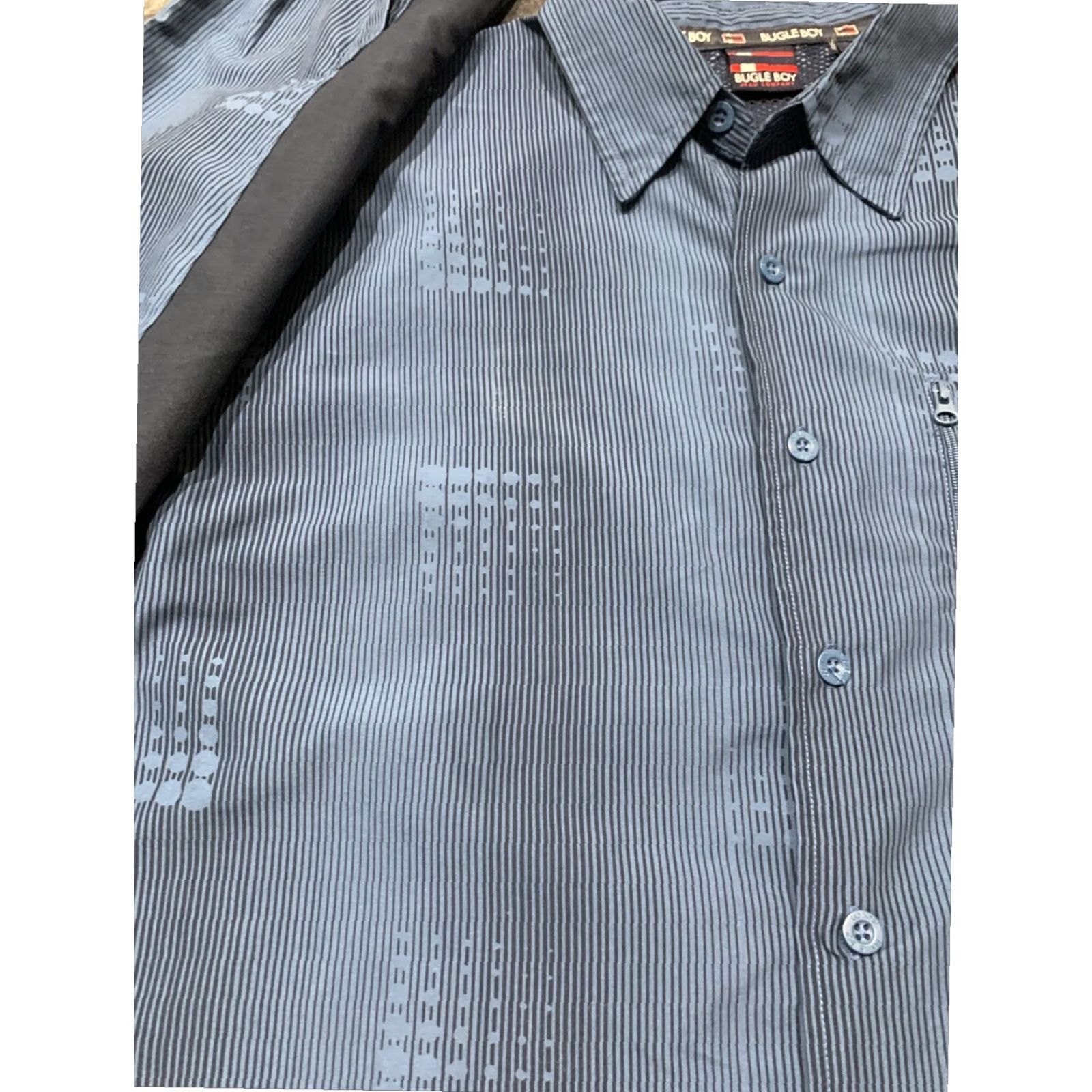 Bugle Boy VINTAGE Bugle Boy Button Up Shirt Mens Large Blue Long Sleeve Geometric Pattern 90s Size US L / EU 52-54 / 3 - 4 Thumbnail