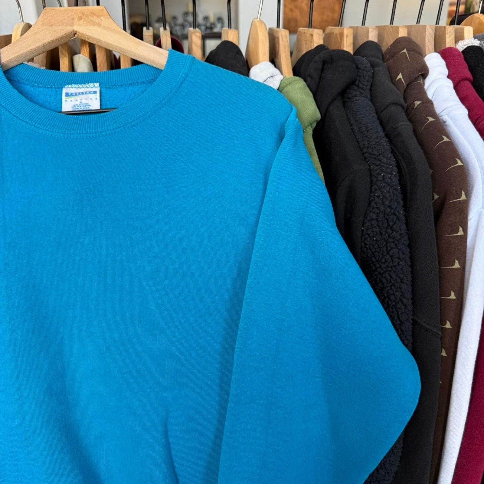 Other Vintage 90s Cheetah Blue Blank Sweatshirt Size US M / EU 48-50 / 2 - 3 Thumbnail