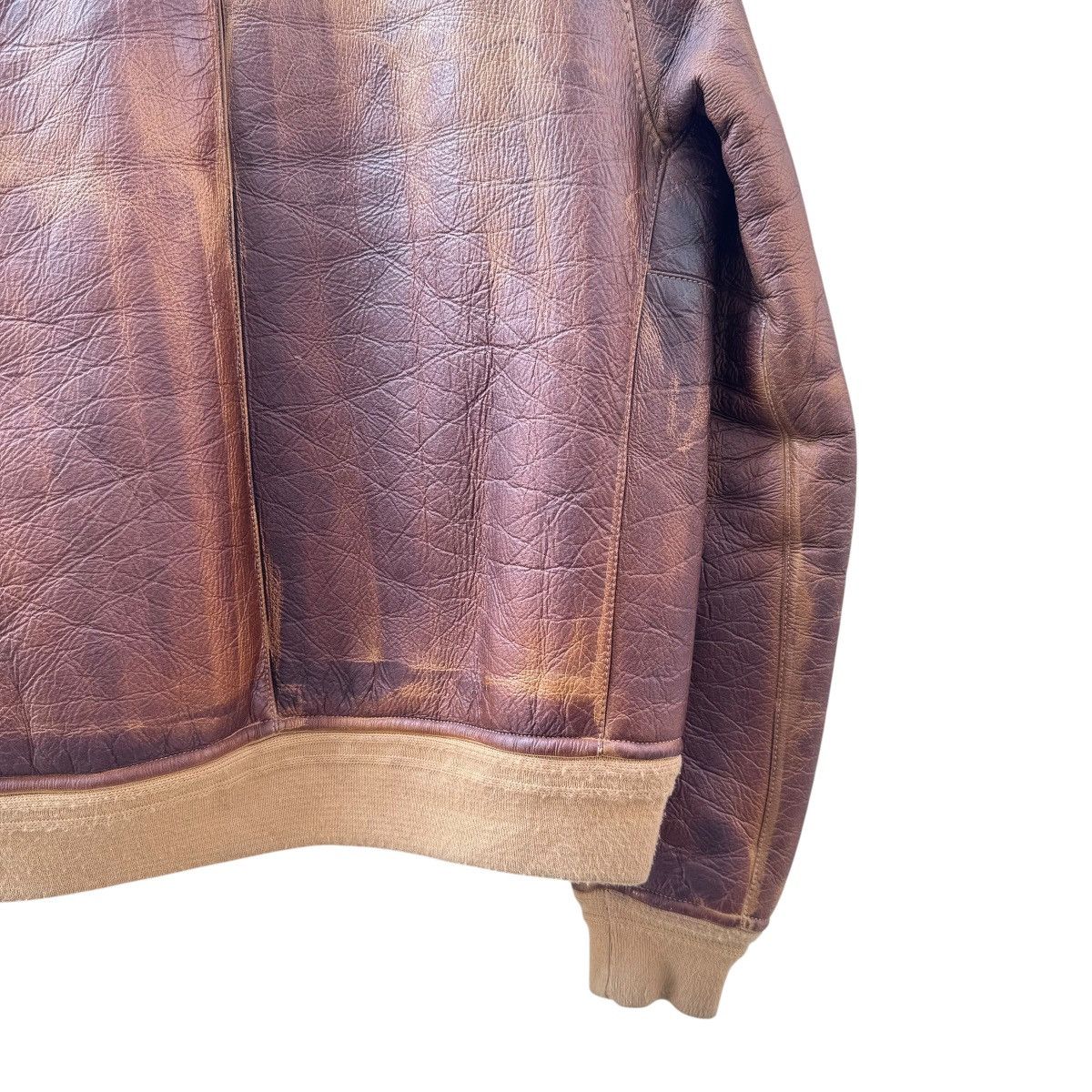 Leather Elia Quaglicia Workshop Shearling Leather Bomber Jacket Size US M / EU 48-50 / 2 - 14 Thumbnail