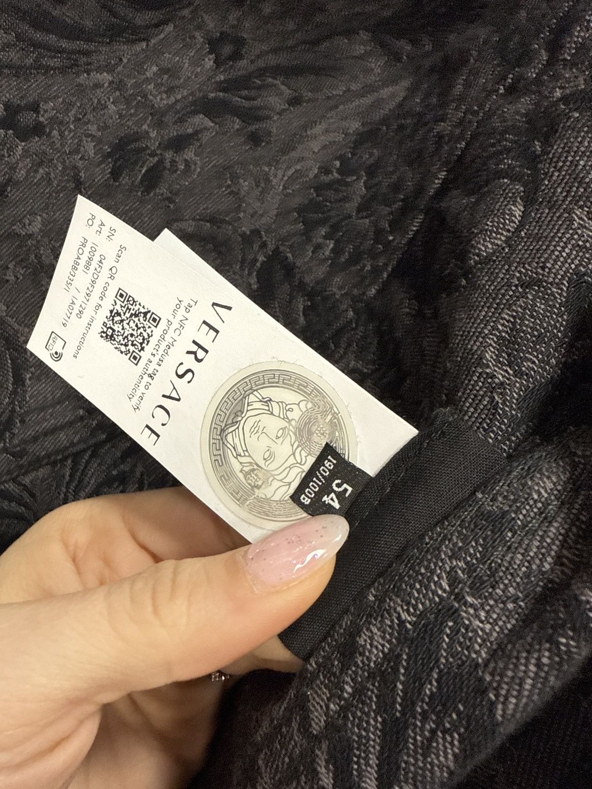 Versace Versace Barocco Jacquard Denim Black Gray Jacket 54 Size US L / EU 52-54 / 3 - 7 Thumbnail