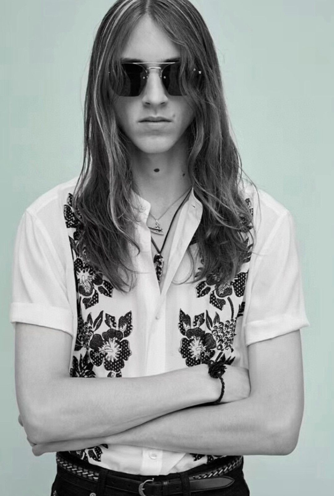 Saint Laurent Paris Saint Laurent SLP 20FW Henry Collar Floral Embroidered Shirt Size US L / EU 52-54 / 3 - 8 Thumbnail