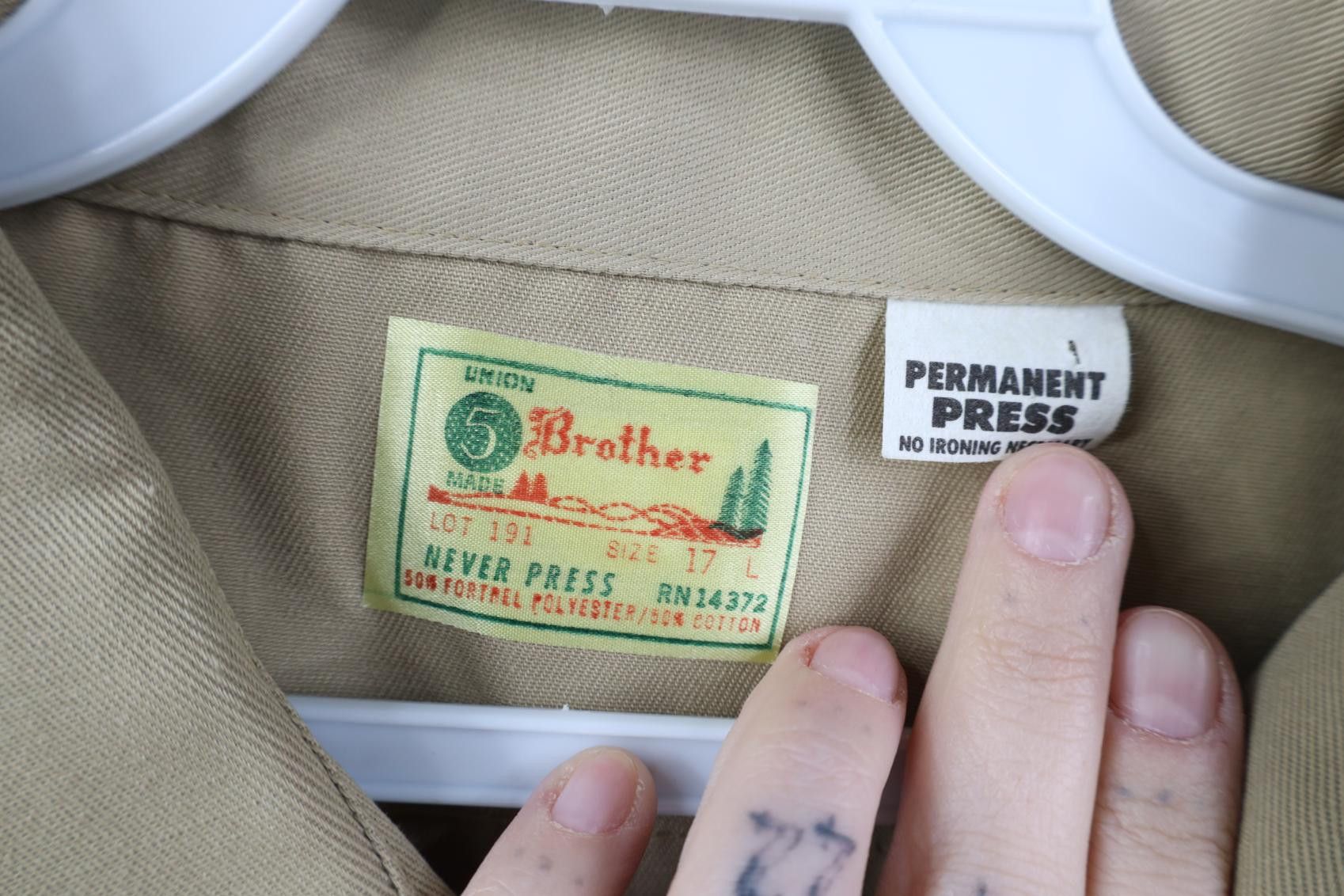 FiveBrother Deadstock Vintage 50s Five Brother Twill Work Button Shirt Size US L / EU 52-54 / 3 - 10 Thumbnail