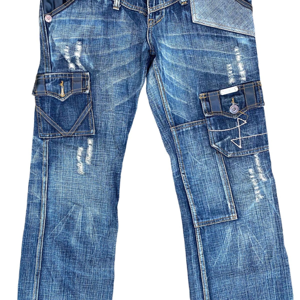 Japanese Brand × Vintage Flare Jeans De Art Distressed Multi Pocket TFOA HIROSHI Size US 34 / EU 50 - 5 Thumbnail