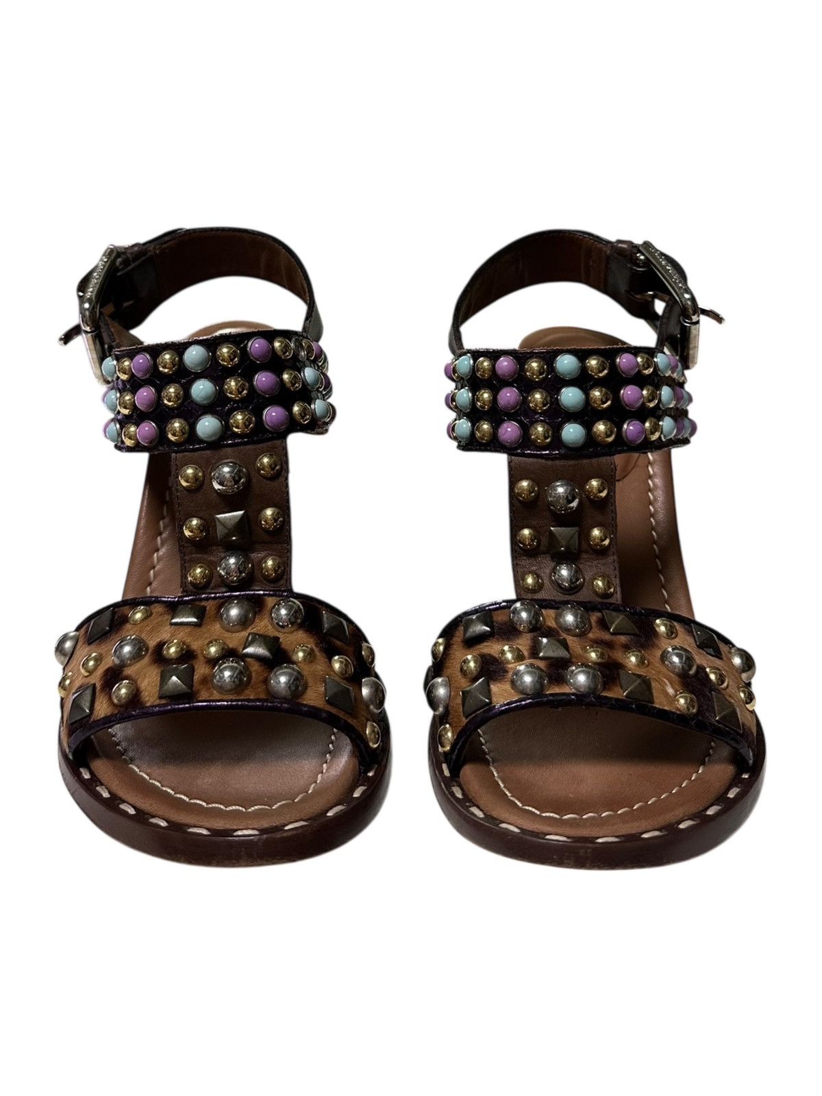 Dolce & Gabbana DOLCE&GABBANA Stud Leather Slingback Sandals Size US 5.5 / IT 35.5 - 2 Thumbnail