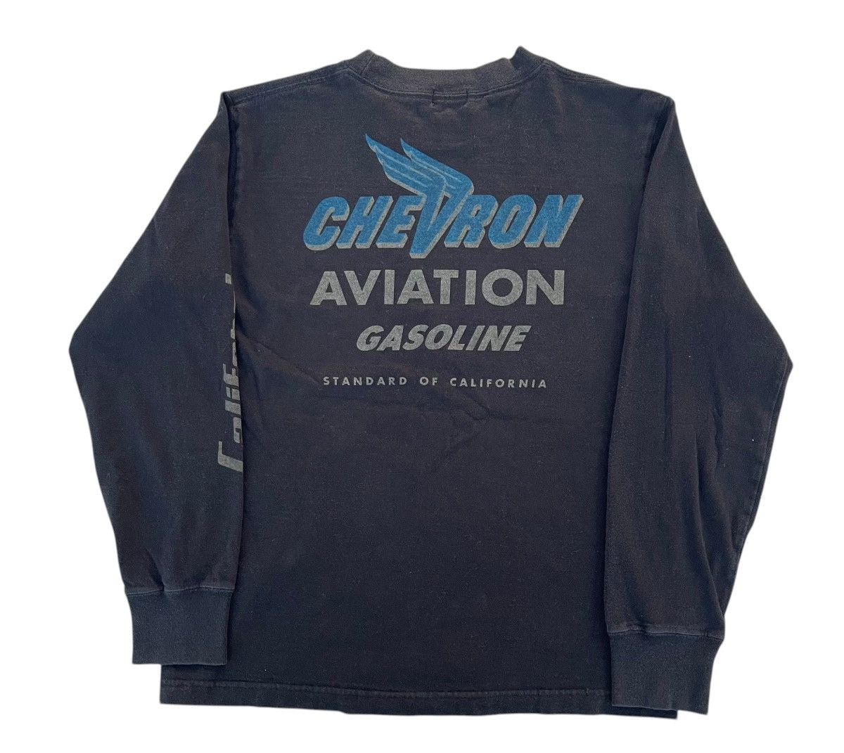 Buzz Rickson's Vintage 90's Buzz Rickson Chevron Aviation Gasoline Shirt T Size US S / EU 44-46 / 1 - 2 Thumbnail