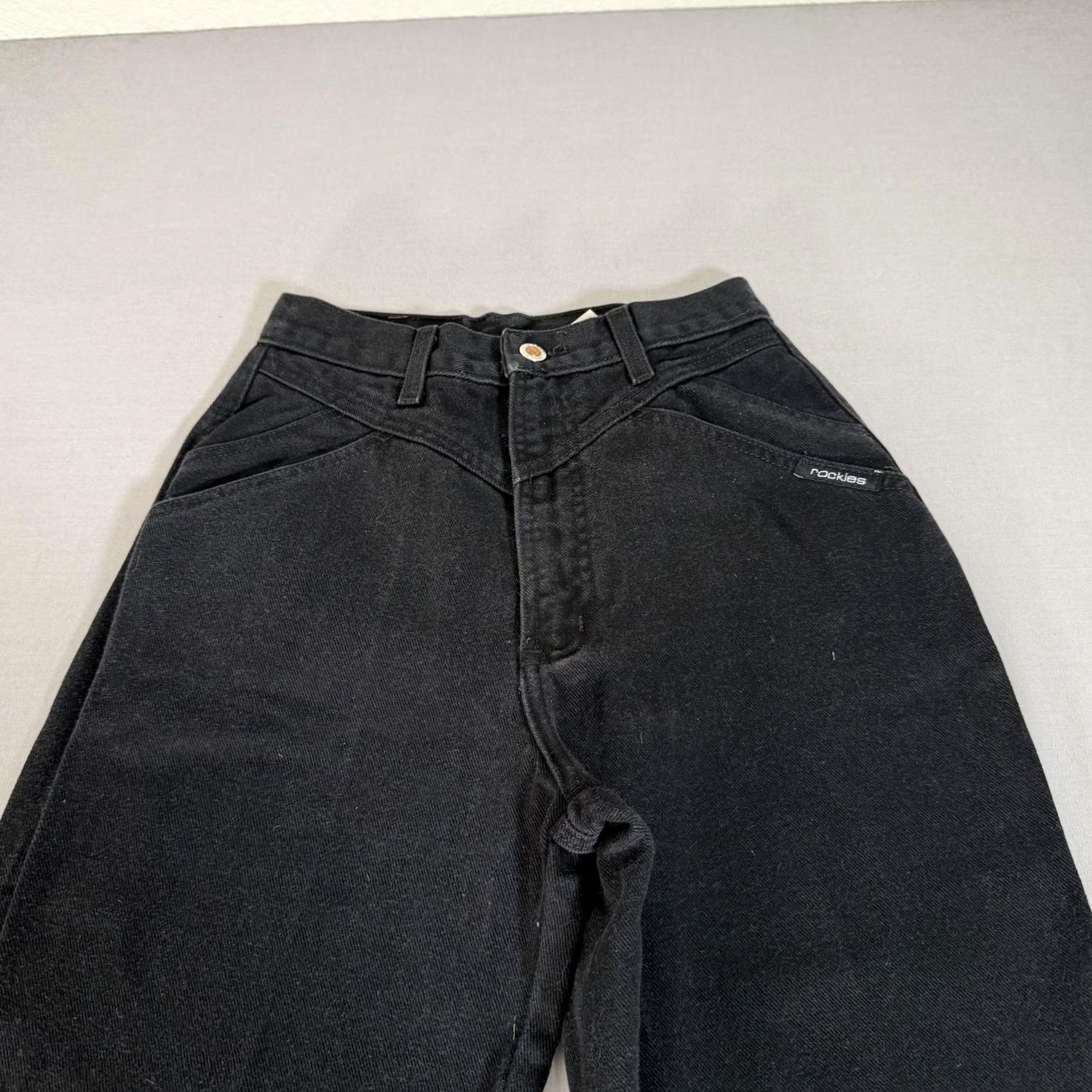 Vintage VINTAGE Rocky Mountain Womens 5 Black Bare Back Slim Fit Denim Pants 90s Western Jeans Women Checks 90s Mens Size 27" / US 4 / IT 40 - 2 Thumbnail