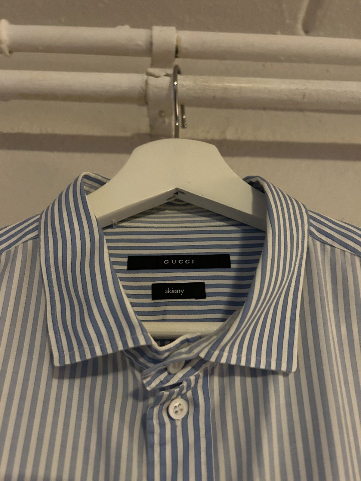 Gucci Blue Contrast Striped Button-Up Shirt Size US XL / EU 56 / 4 - 3 Thumbnail