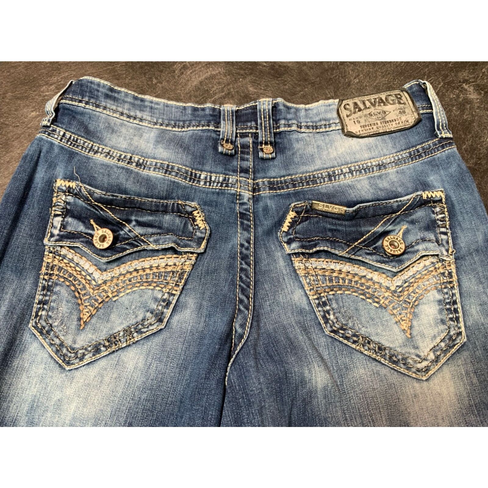 Vintage Salvage Anarchy Relaxed Straight Leg Jeans Men's 33 Blue Size US 33 - 3 Thumbnail