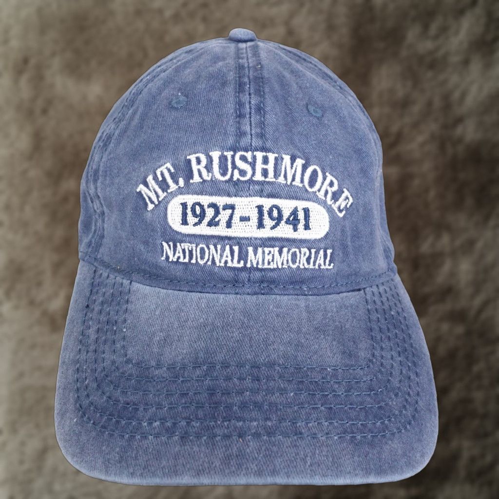 Vintage MOUNT RUSHMORE Baseball Cap Unisex One Size Blue Tourist Hat Size ONE SIZE - 1 Thumbnail