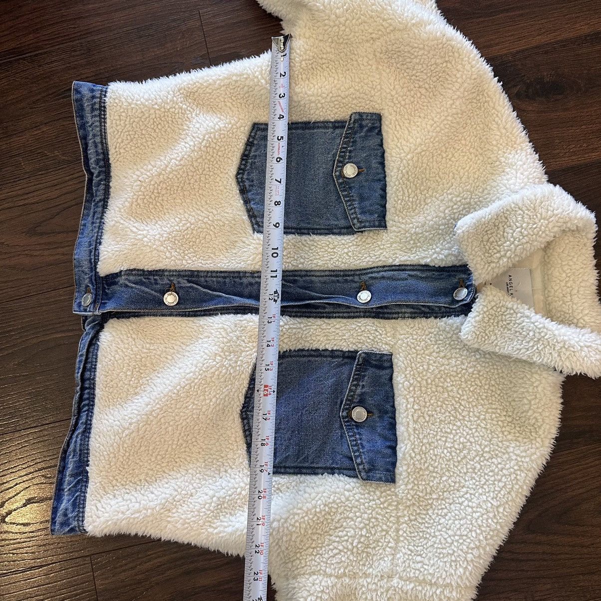 Other White fur denim fleece jacket button up sz large angel kiss Size L / US 10 / IT 46 - 6 Thumbnail