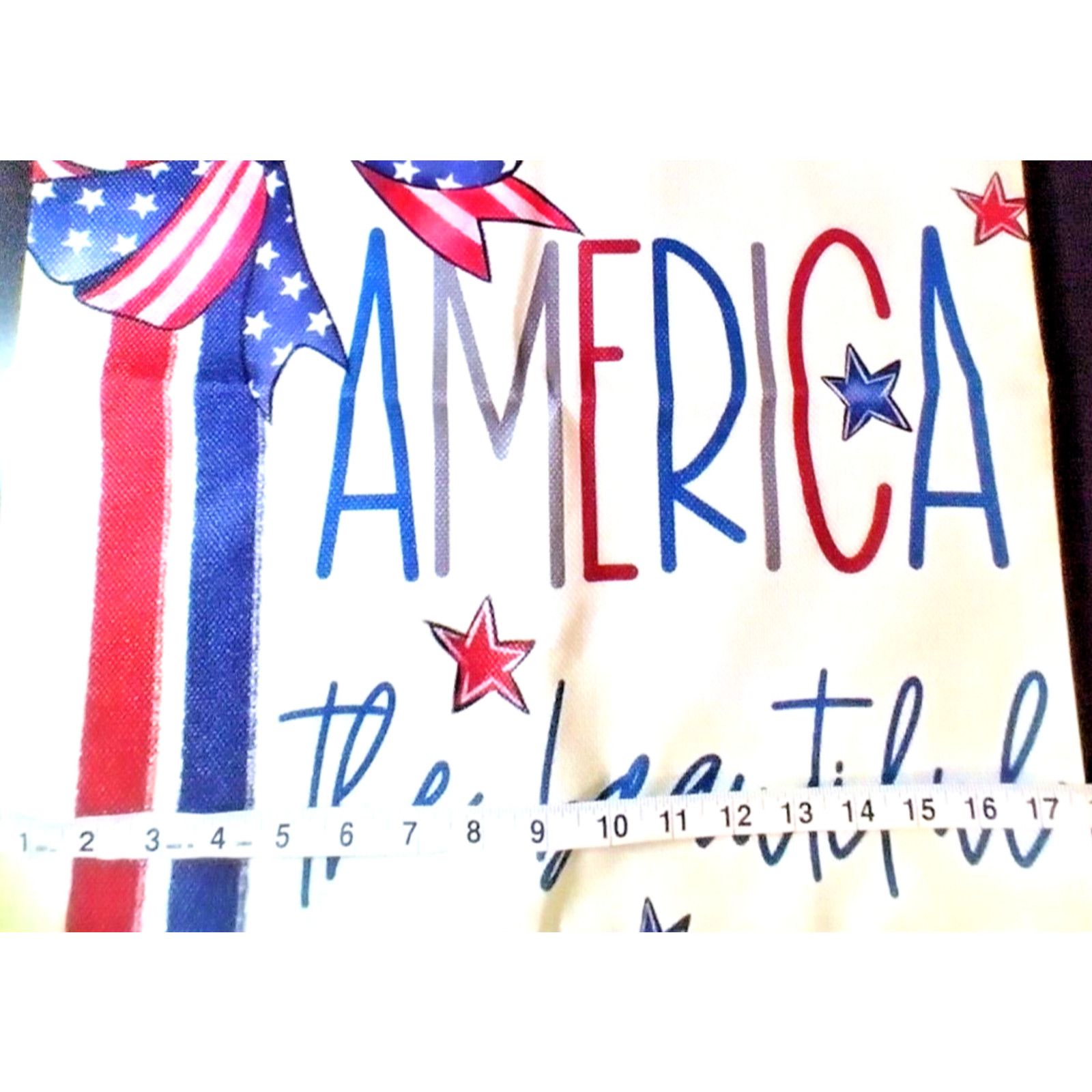 The Unbranded Brand America The Beautiful Throw Pillow Zippered Cover 17.5"x18" Size ONE SIZE - 4 Thumbnail