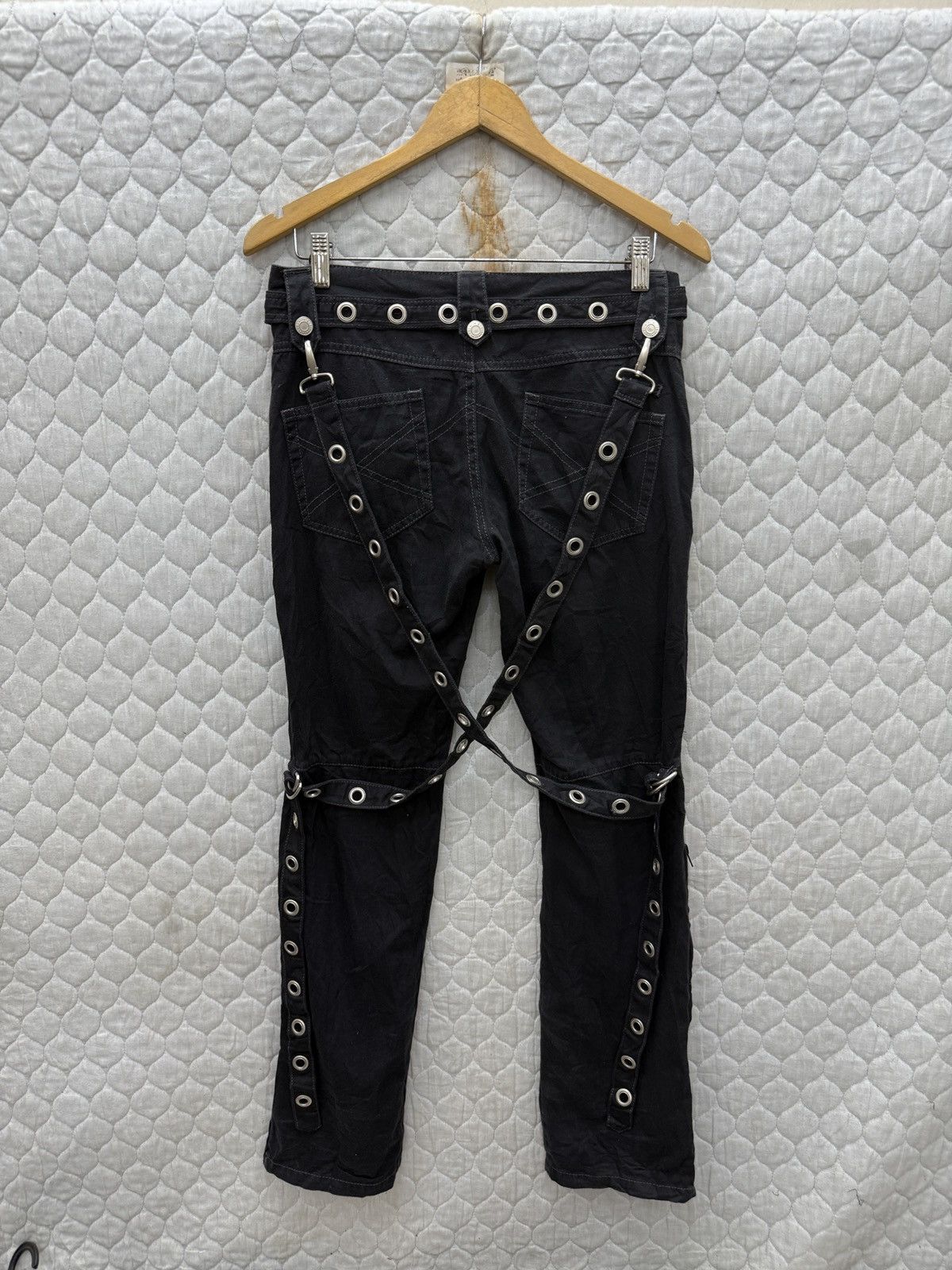 If Six Was Nine 🔥🔥🔥ARCHIVE ALGON QUINS BONDAGE PUNK PANTS Size US 32 / EU 48 - 2 Thumbnail