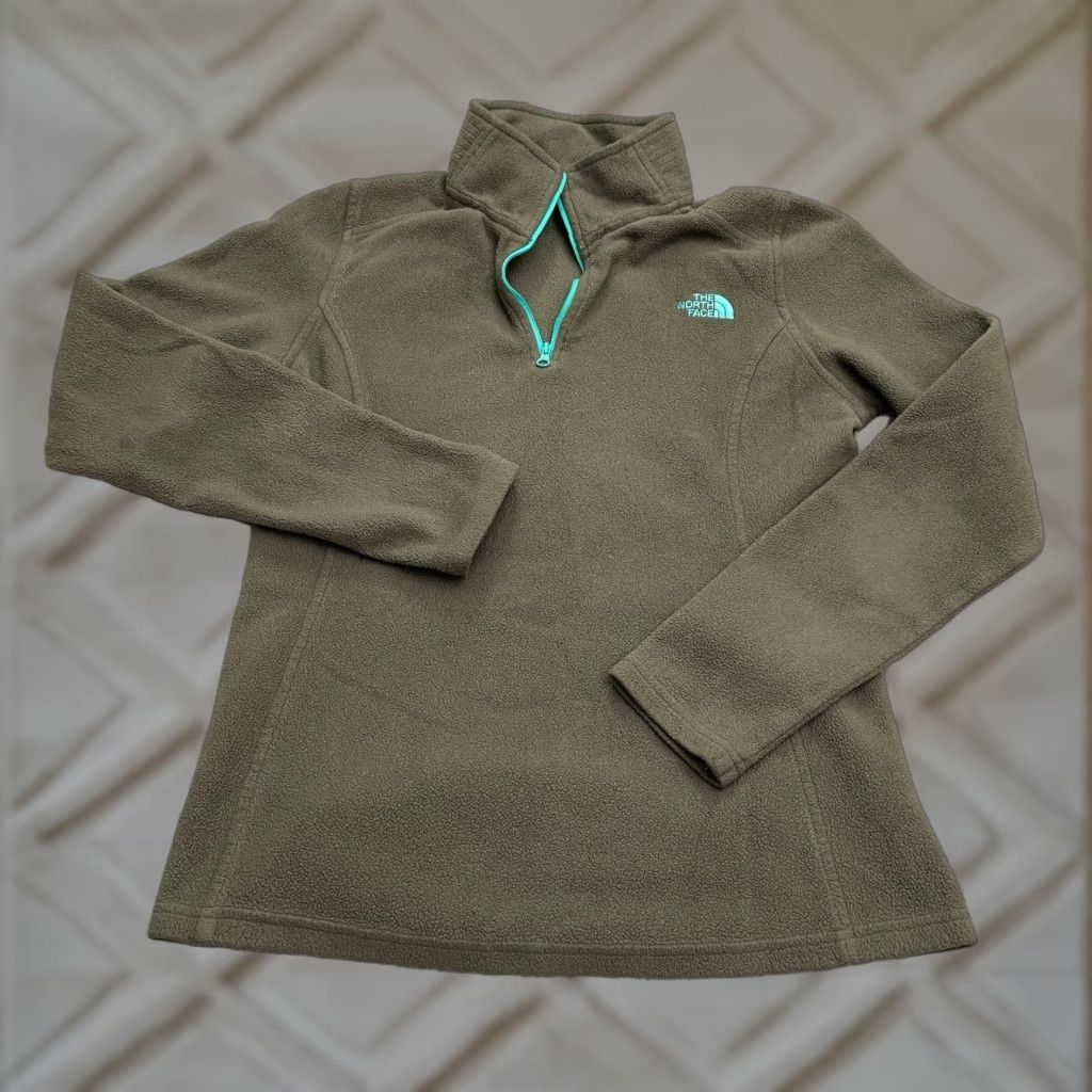 The North Face The North Face Glacier Jacket Womens S Green Fleece 1/4 Zip Outdoor Hiking Breathable Regular Solid Fall Winter Spring Size S / US 4 / IT 40 - 1 Thumbnail