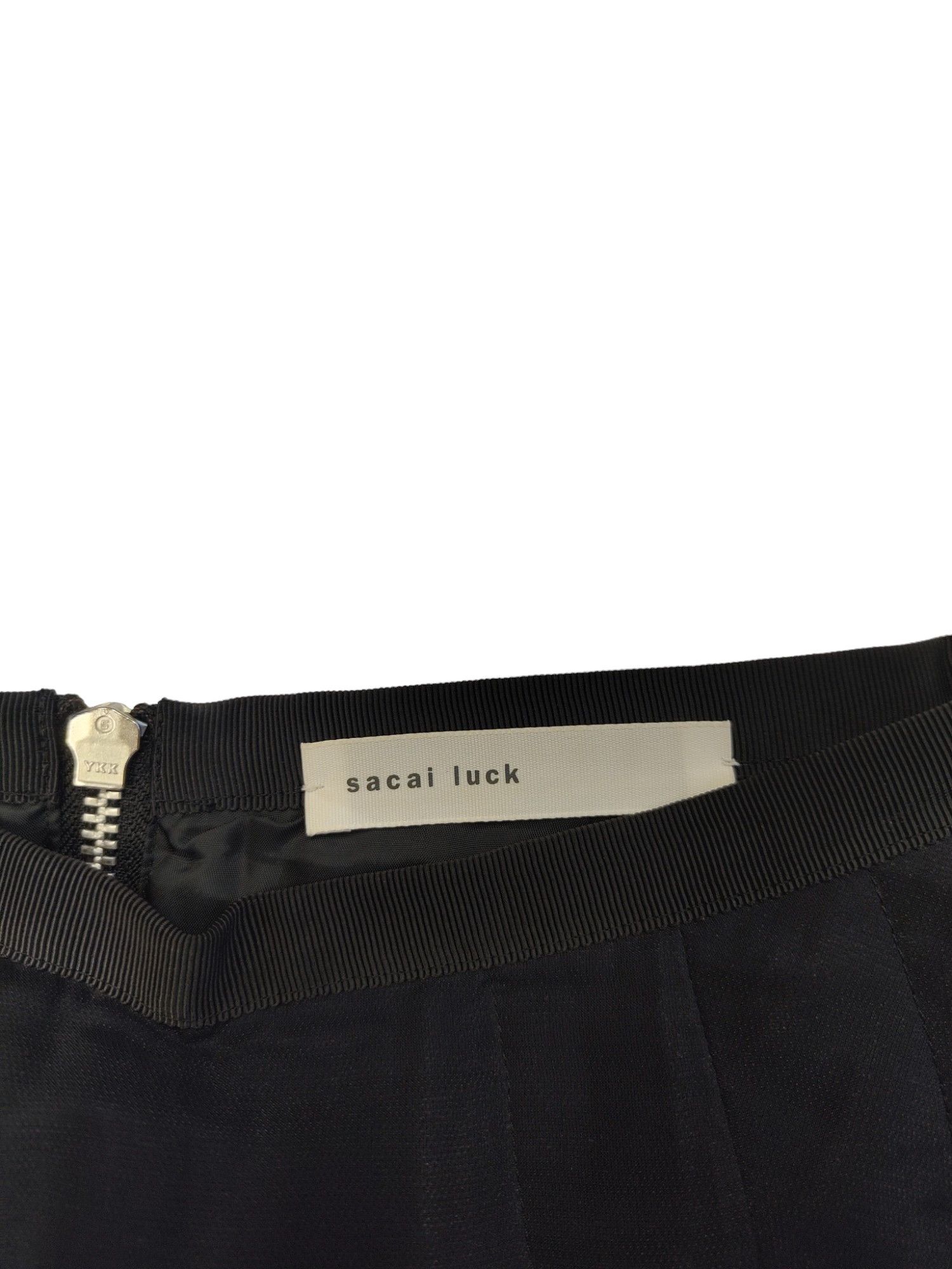 Sacai Black A-Line Flare Skirt With Cloth Ribbon Trimmings Size 24" / US 00 / IT 34 - 3 Thumbnail