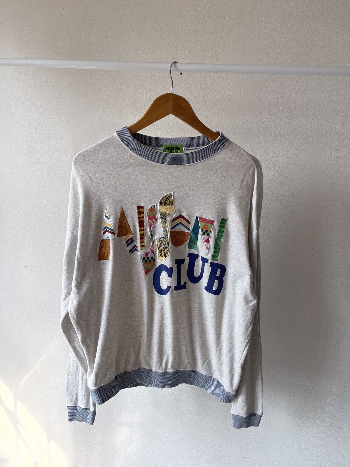 Designer × Missoni 90s Missoni Club Spellout Sweatshirt Size US L / EU 52-54 / 3 - 4 Thumbnail
