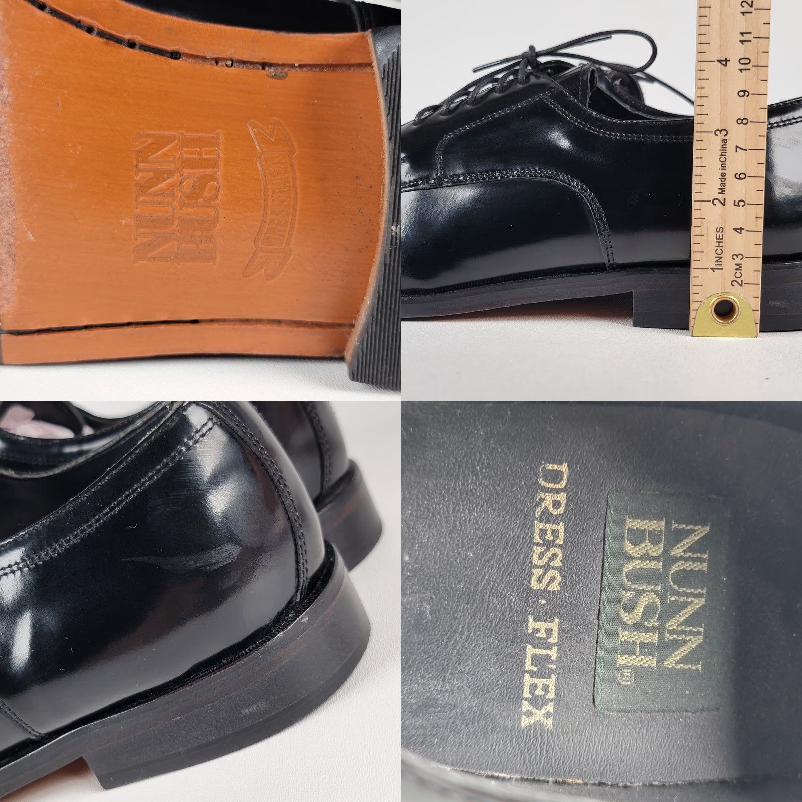 Nunn Bush Nunn Bush Shoes Mens Size 12 M Black Leather Dress Oxford Cap Toe Gloss Size ONE SIZE - 8 Thumbnail