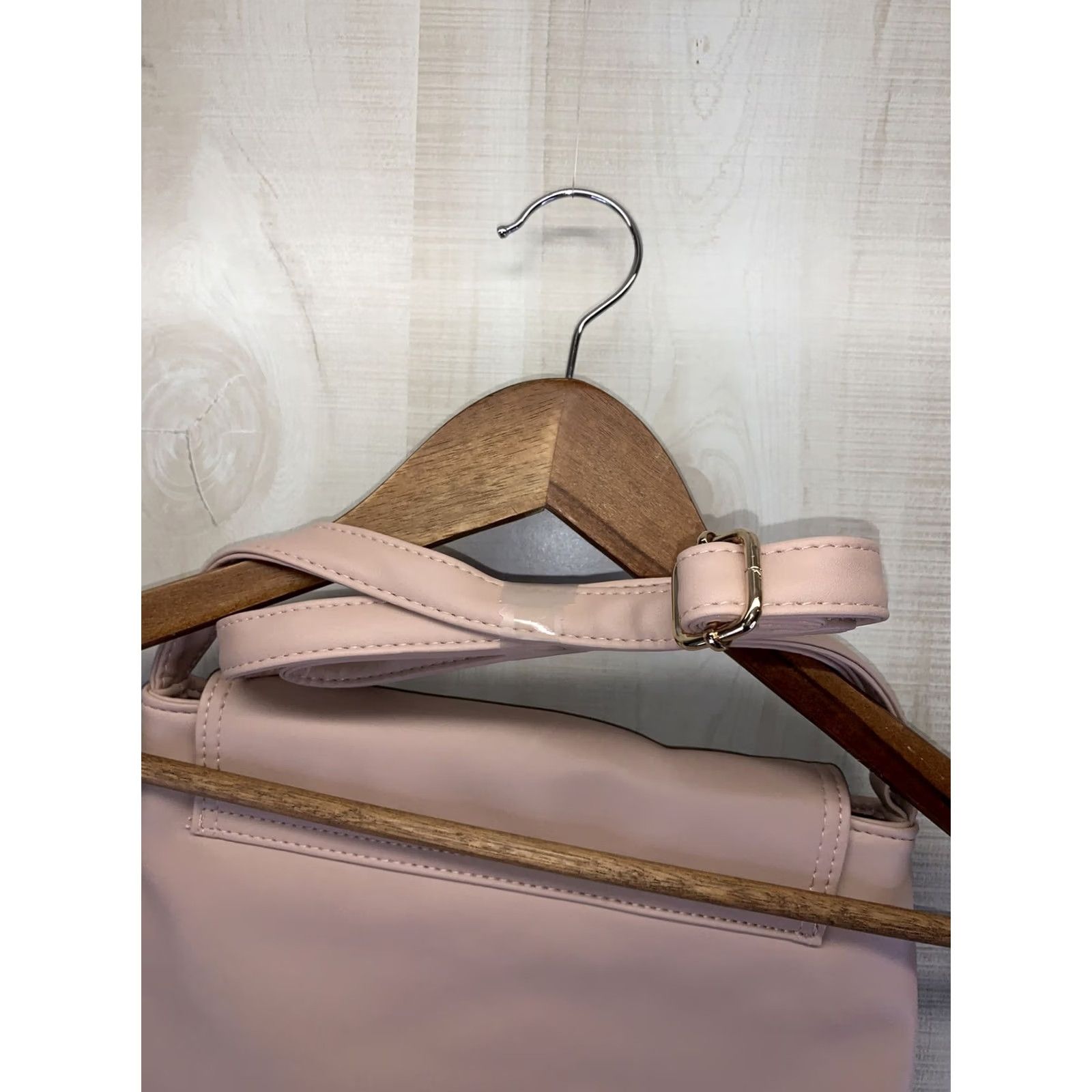 Vintage Womens Faux Leather Blush Pink Purse Satchel Bag Shoulder Bag-6209 Size ONE SIZE - 6 Thumbnail