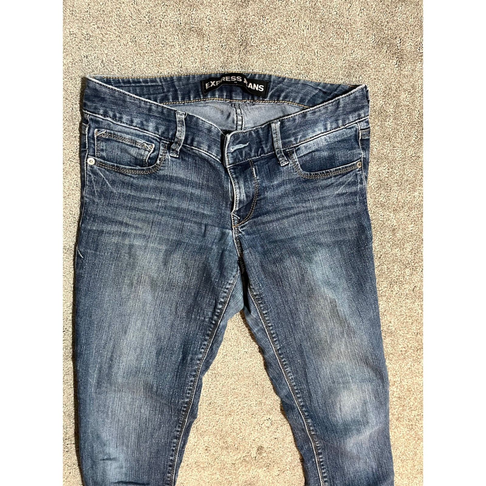 Express Express Jean Legging Blue Mid Rise Regular Fit Women's Size 6 Cotton Blend Ankle 5-Pocket Size 28" / US 6 / IT 42 - 2 Thumbnail